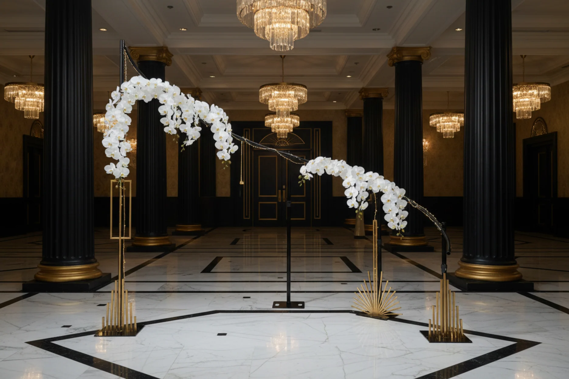 Modern S-Curved Metal Wedding Arch Backdrop Frame - Image 7