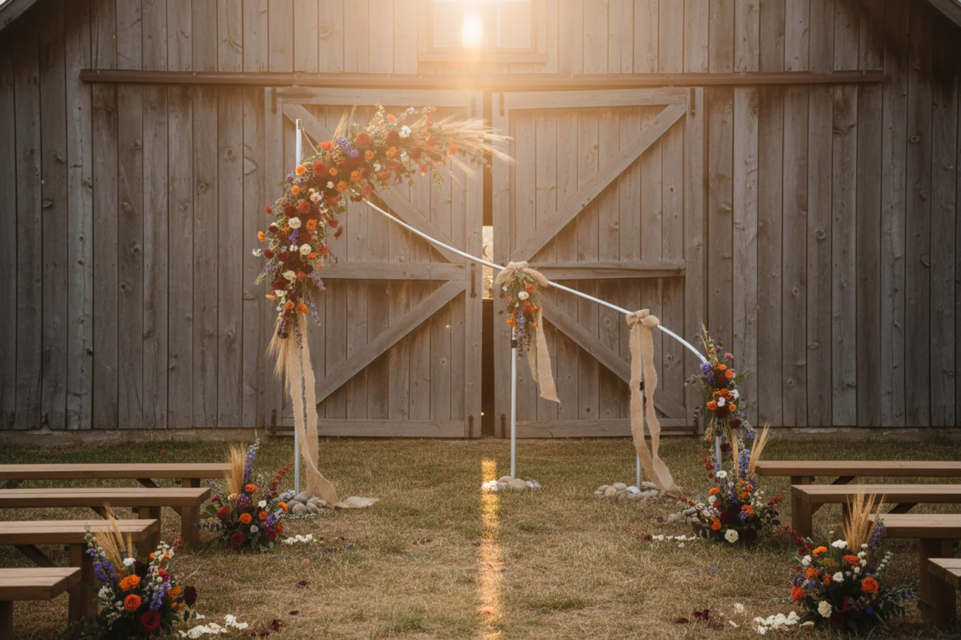 Modern S-Curved Metal Wedding Arch Backdrop Frame - Image 8