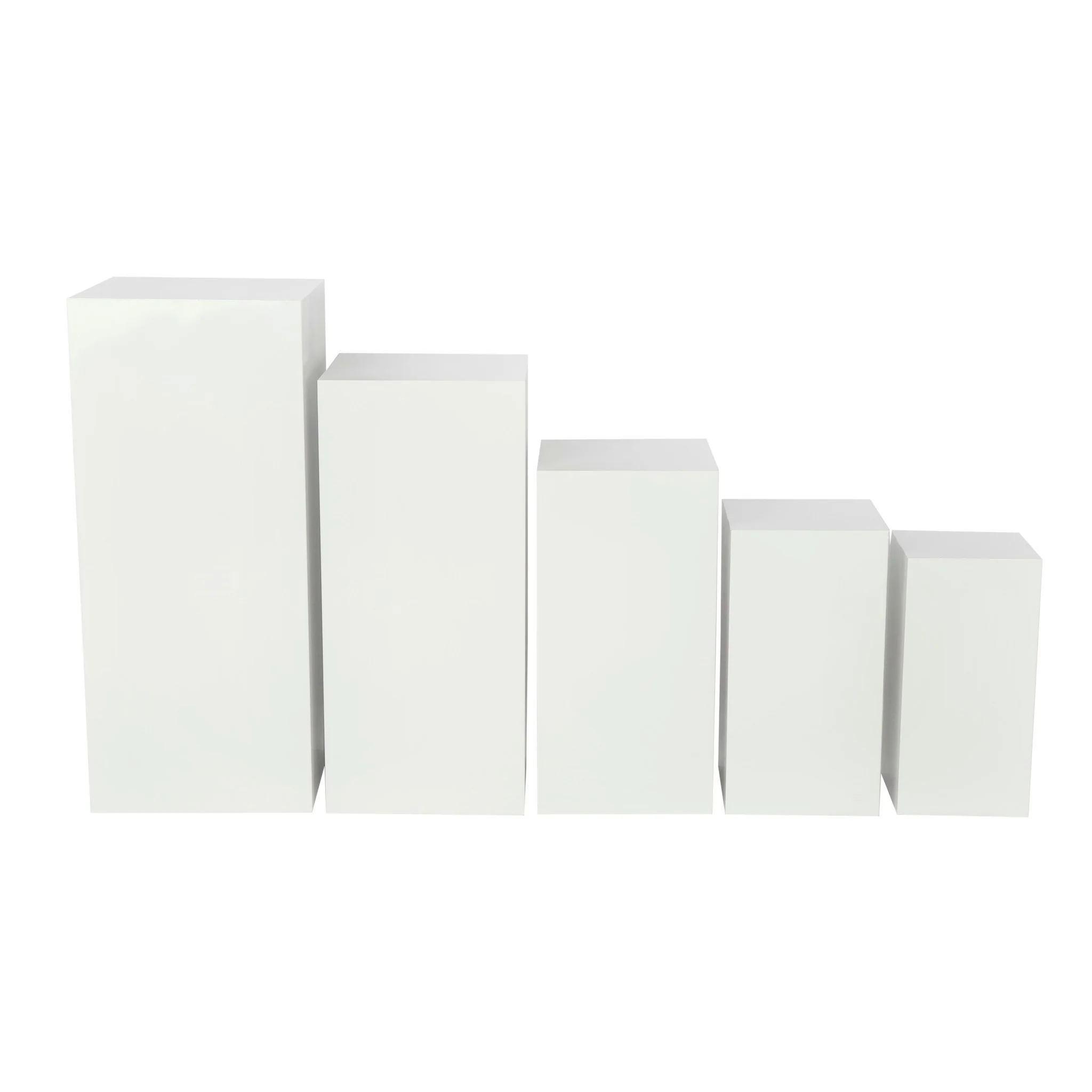 Square Metal Pillar Pedestal Display Stands 5 pcs/set - White - Image 2