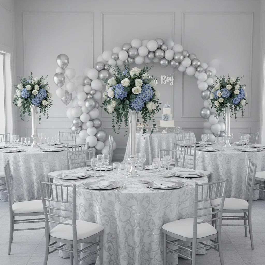 Set of 2 Metal Trumpet Centerpiece Vases - Silver - Image 5