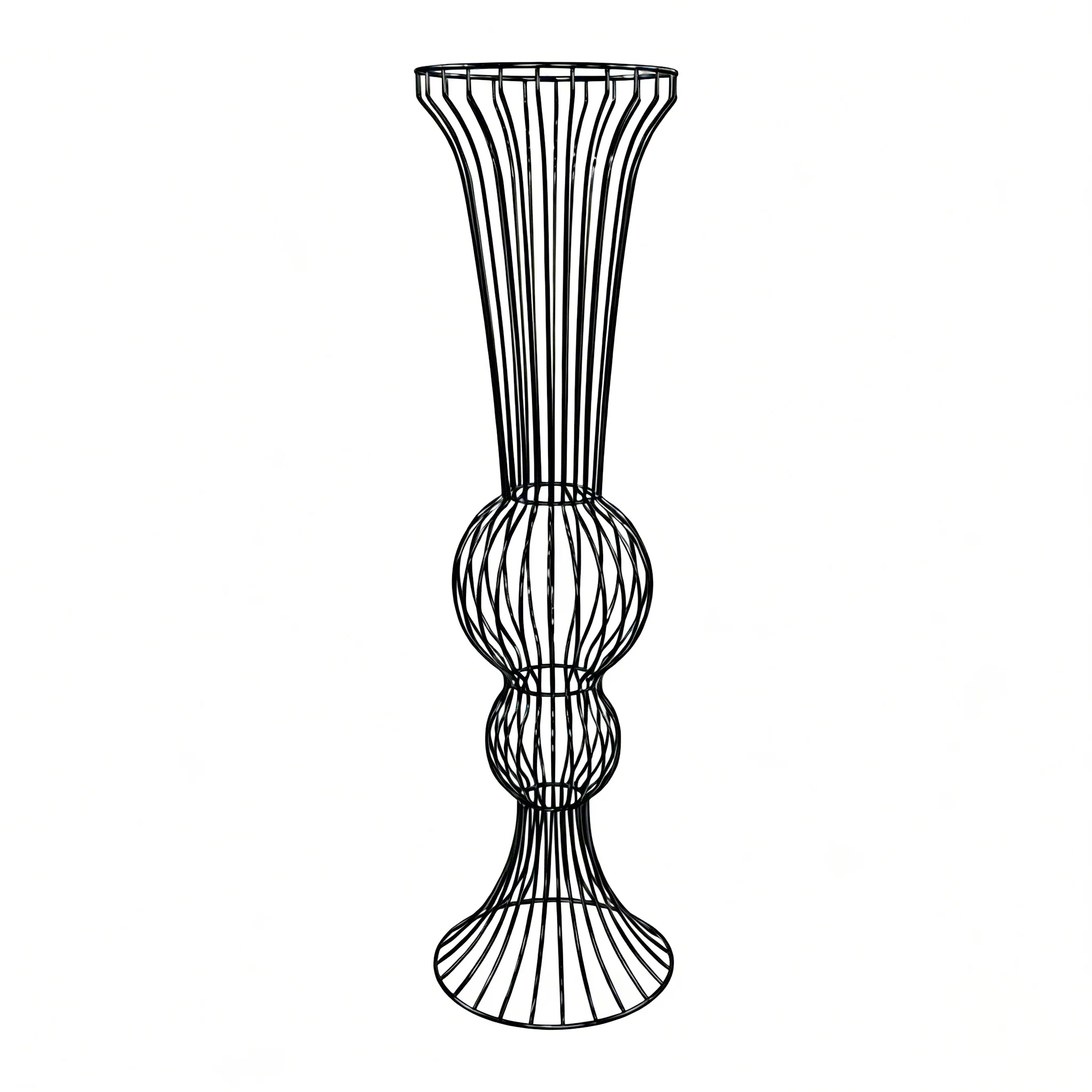 2pcs/set Metal Wire Floral Stand Centerpiece - Black - Image 3