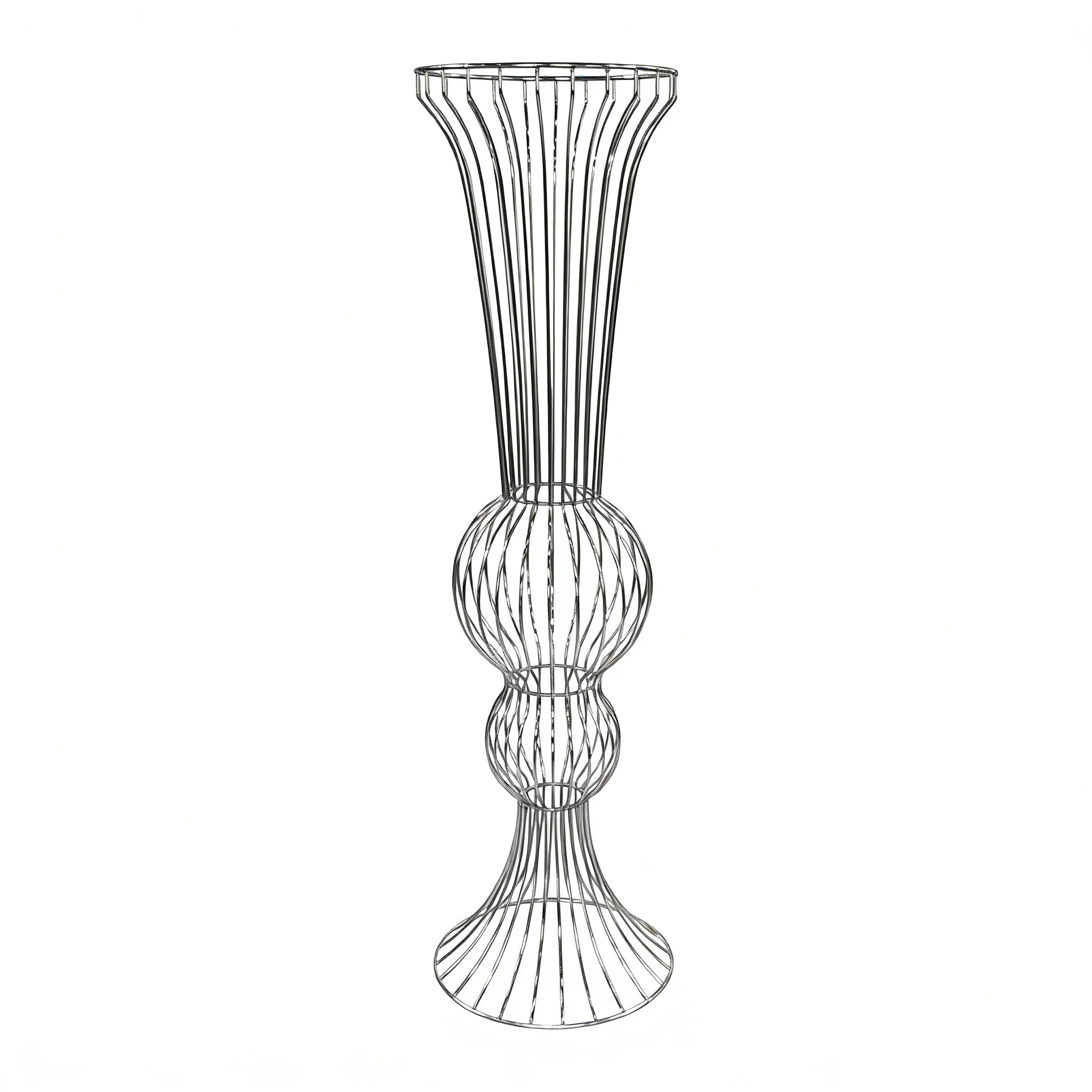 2pcs/set Metal Wire Floral Stand Centerpiece - Silver - Image 3