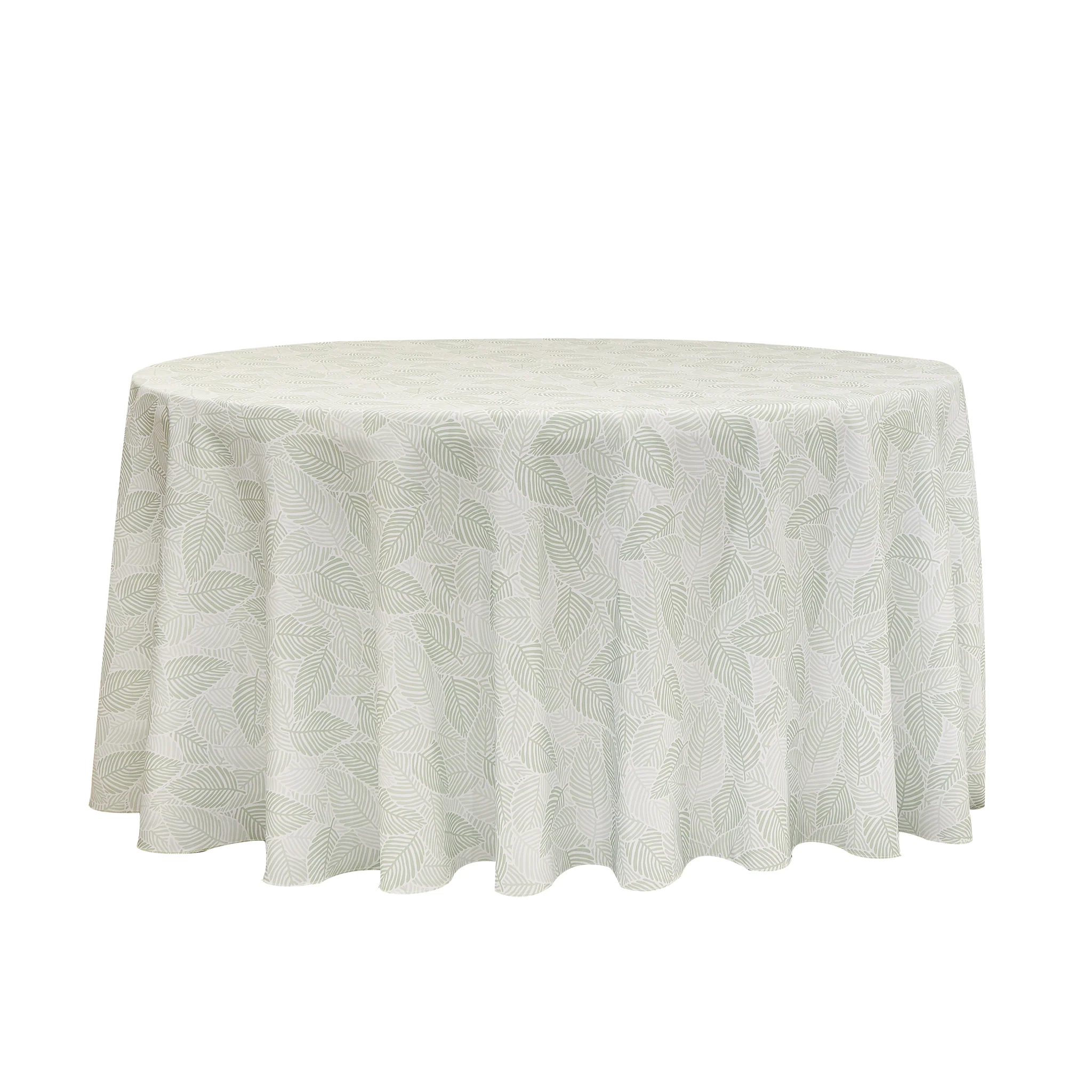 Modern Palm Leaves 120" Round Tablecloth