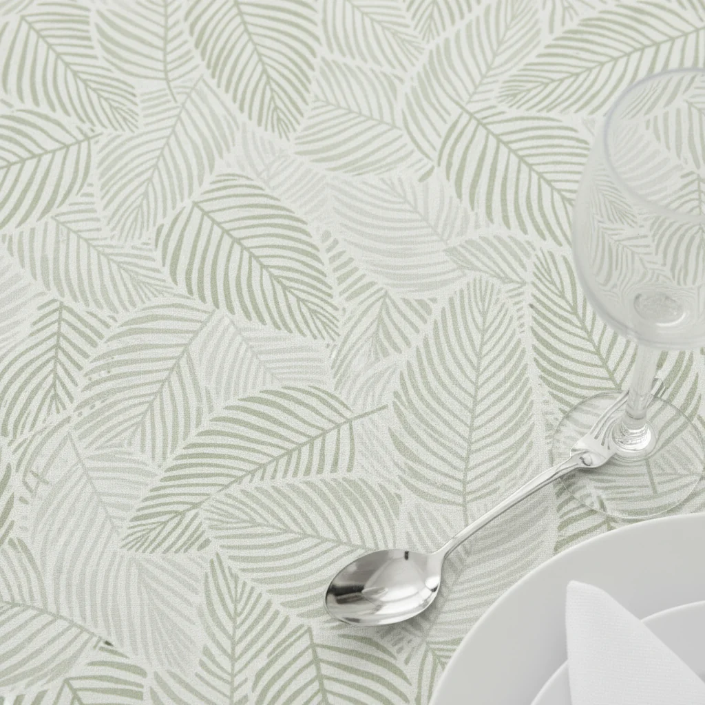 Modern Palm Leaves 120" Round Tablecloth - Image 4