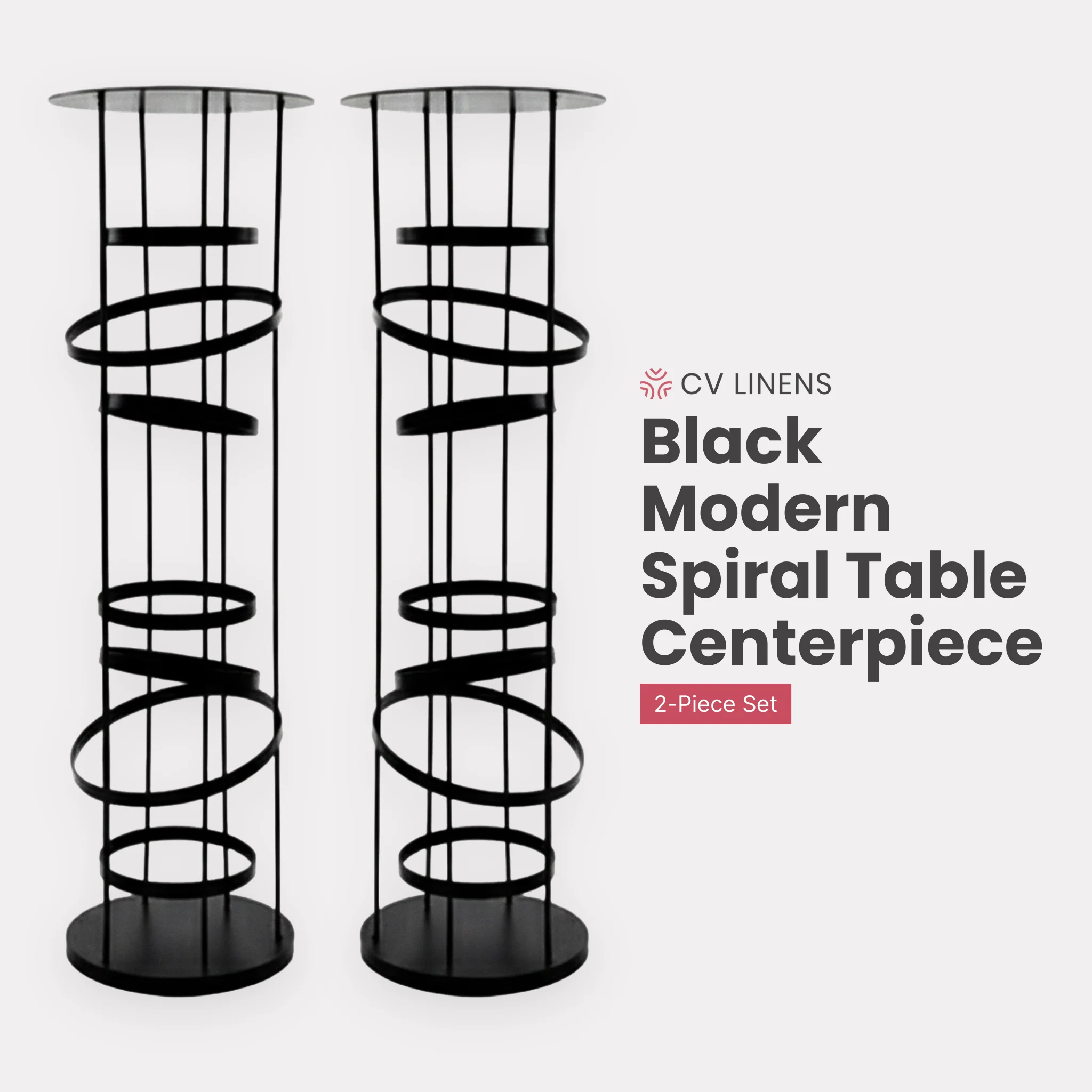 2pcs/set Modern Black Spiral Table Centerpiece