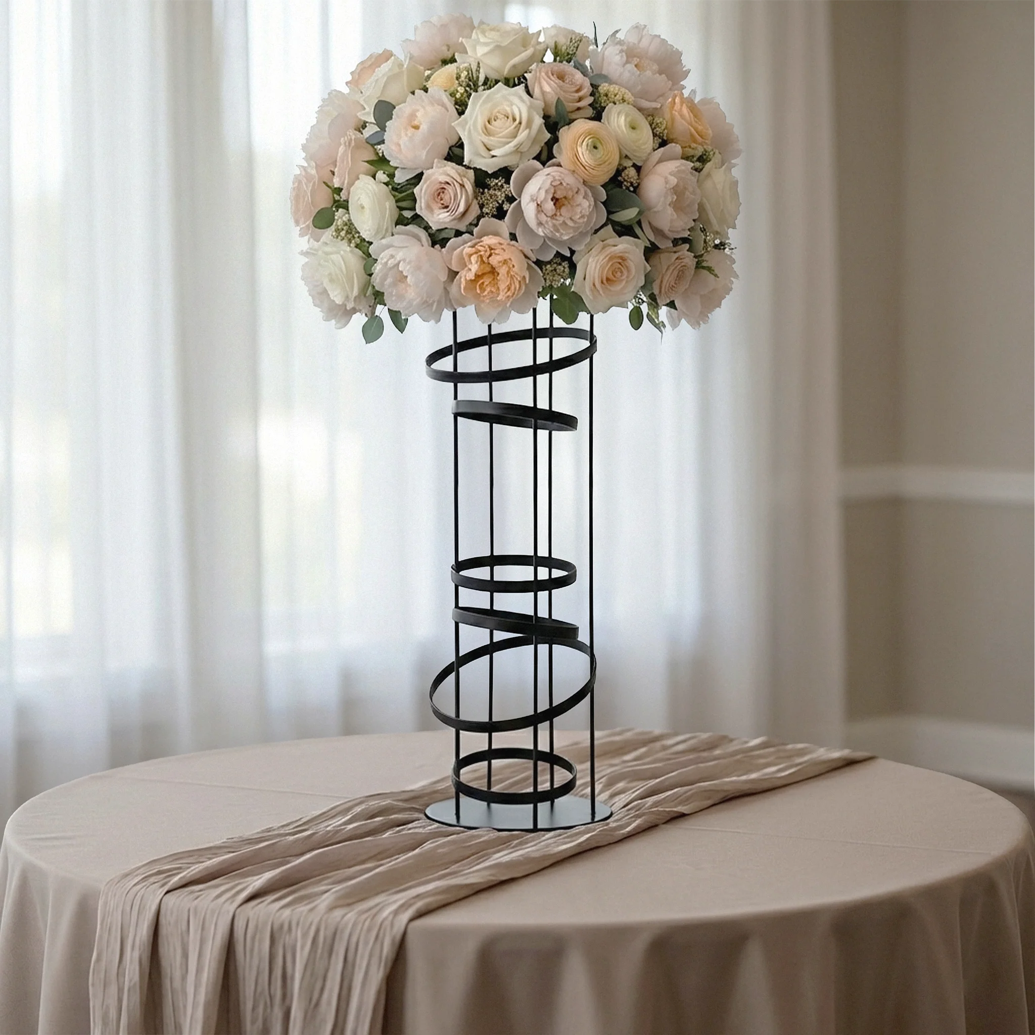 2pcs/set Modern Black Spiral Table Centerpiece - Image 2