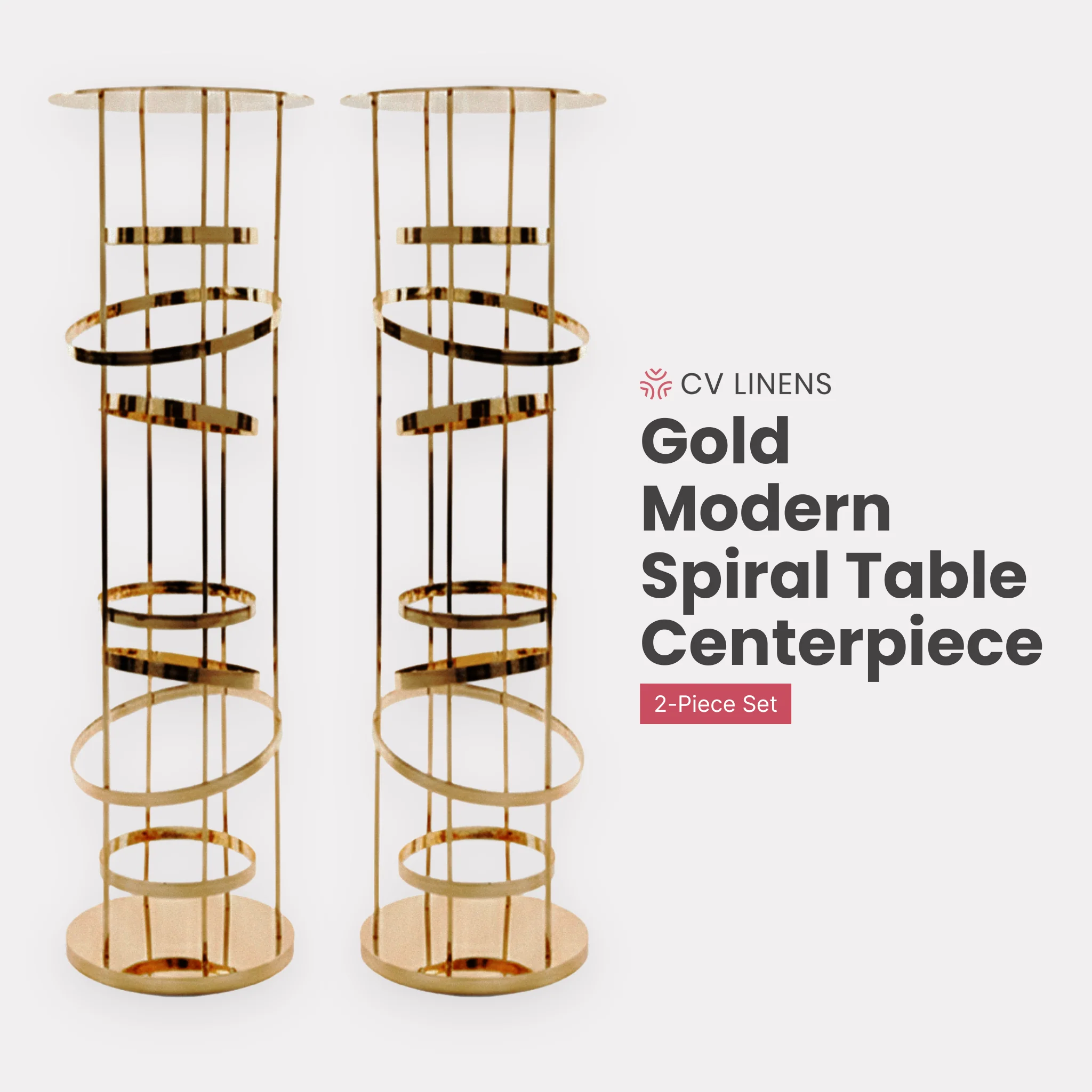 2pcs/set Modern Gold Spiral Table Centerpiece
