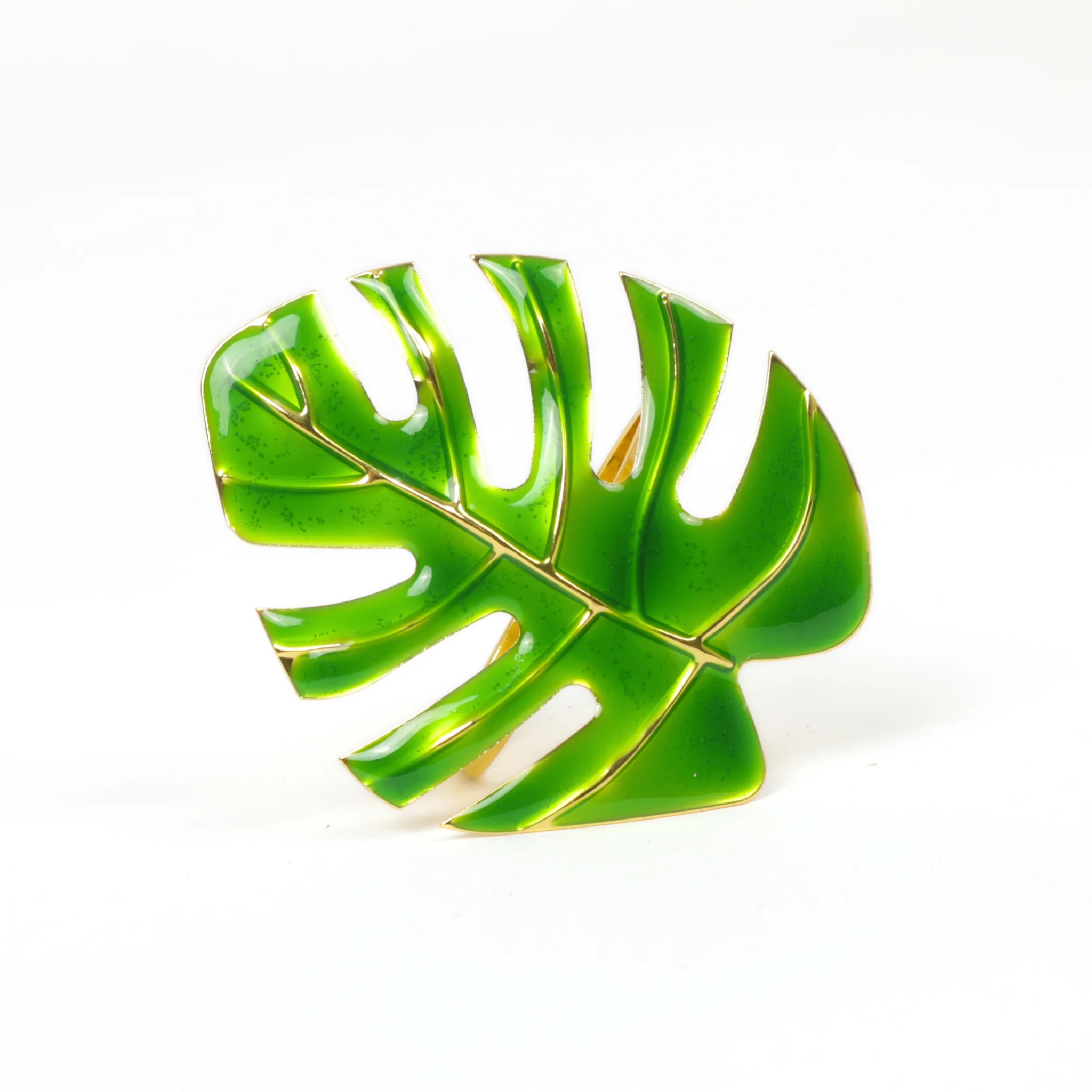 4 pc/pk Green Monstera Leaf Napkin Ring - Image 7