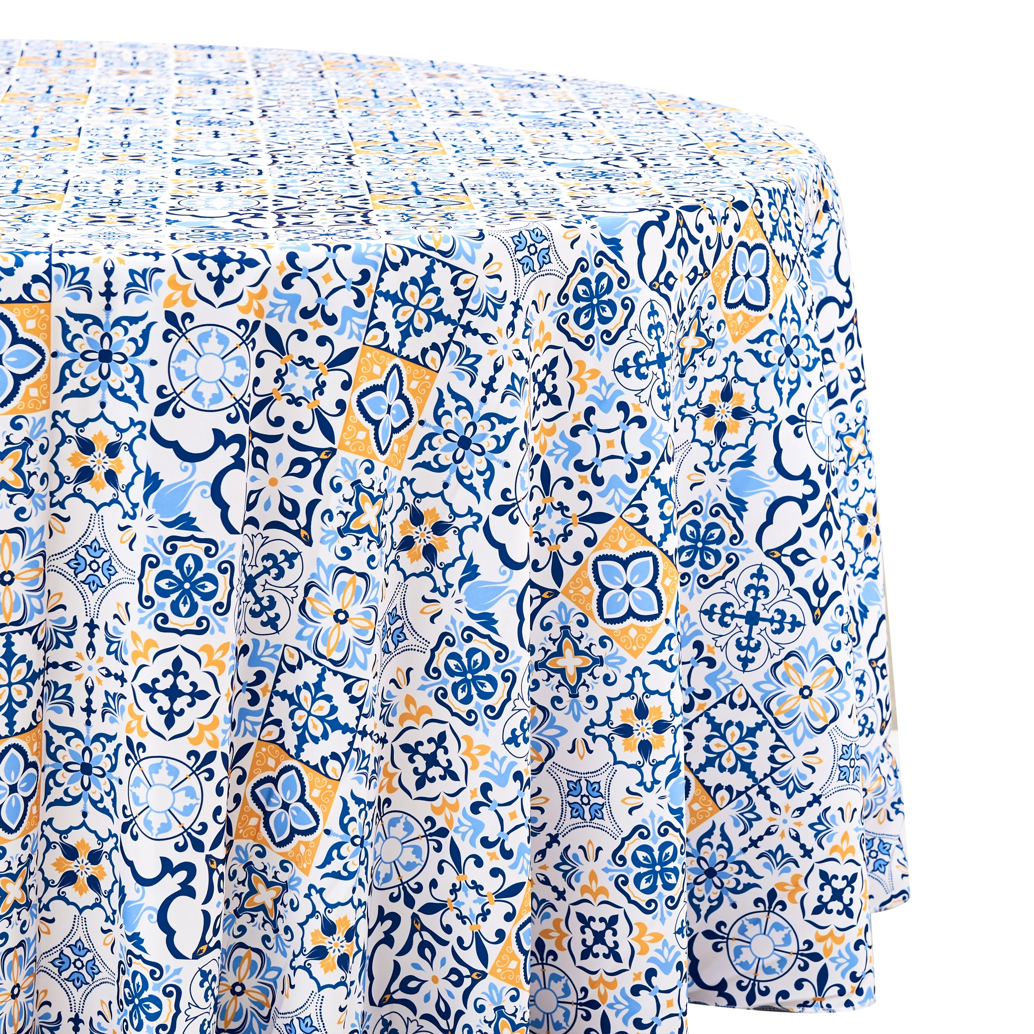 Morocco Mediterranean 132" Round Tablecloth - Image 3