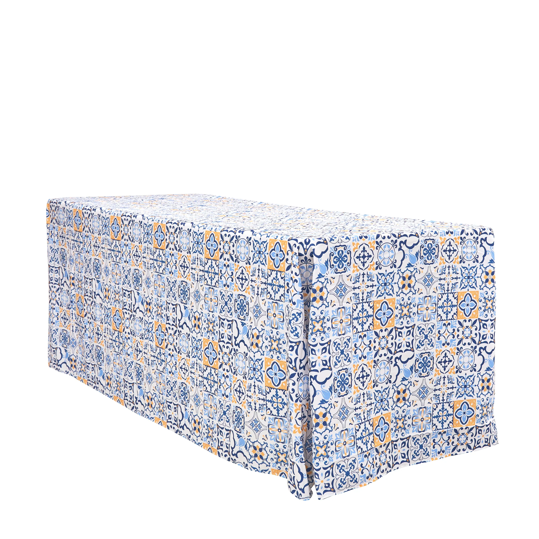 Morocco Mediterranean Print Rectangular King Tablecloth 108"x156" - Image 4