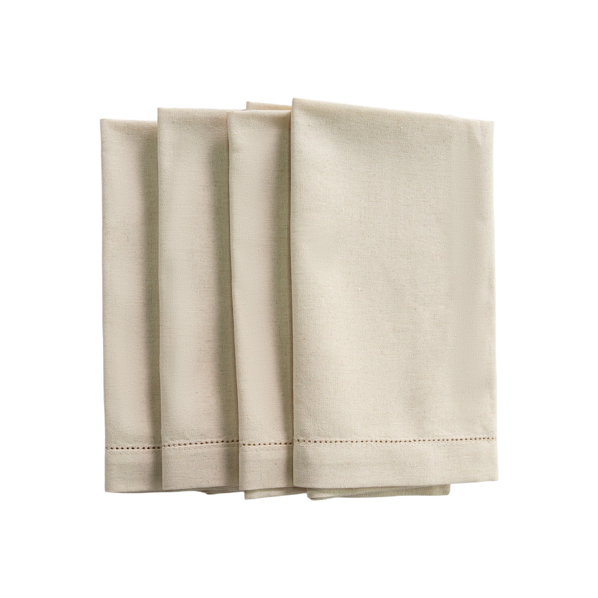 Natural Hemstitch Linen Napkins 20"x20" (Set of 4) - Image 2
