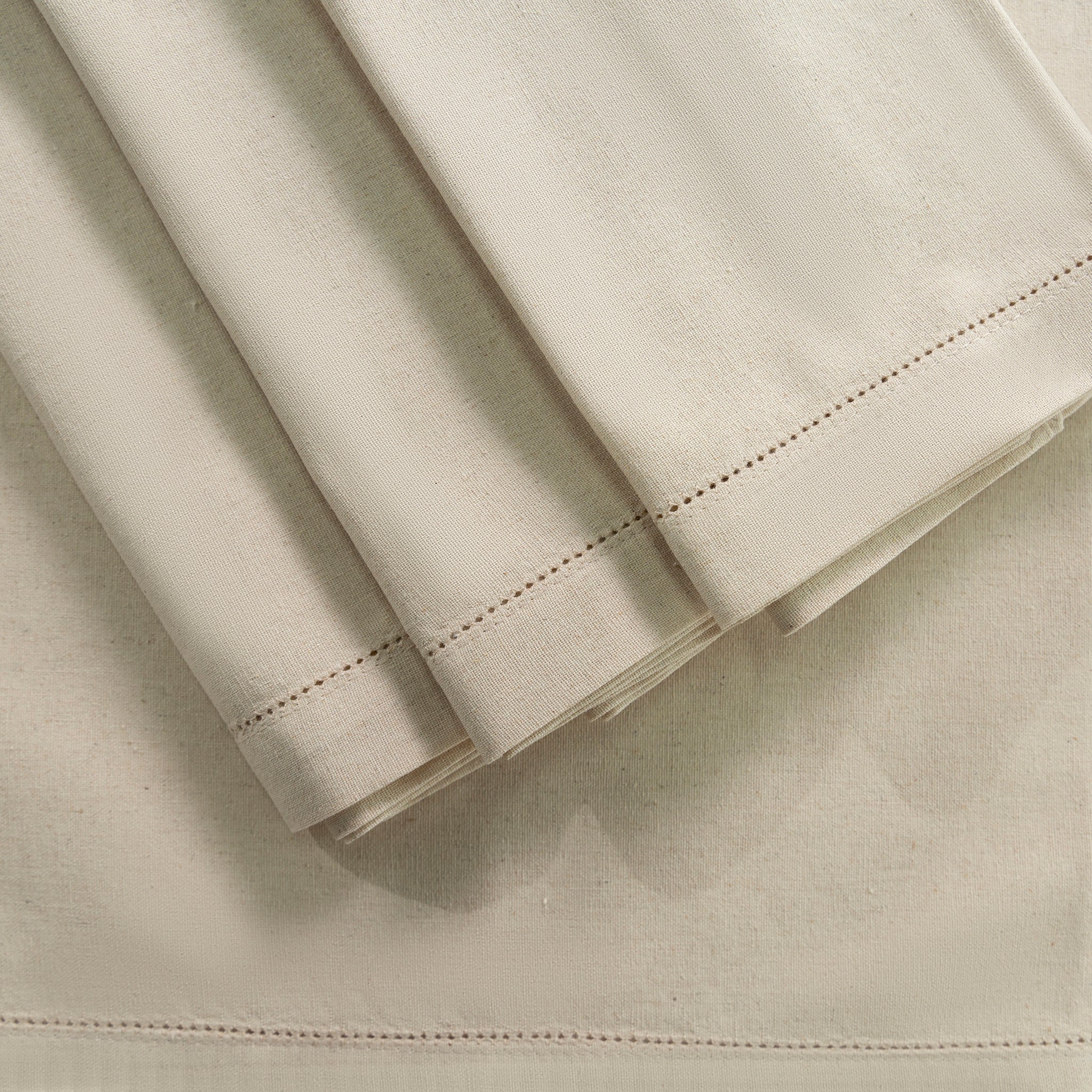 Natural Hemstitch Linen Napkins 20"x20" (Set of 4) - Image 3