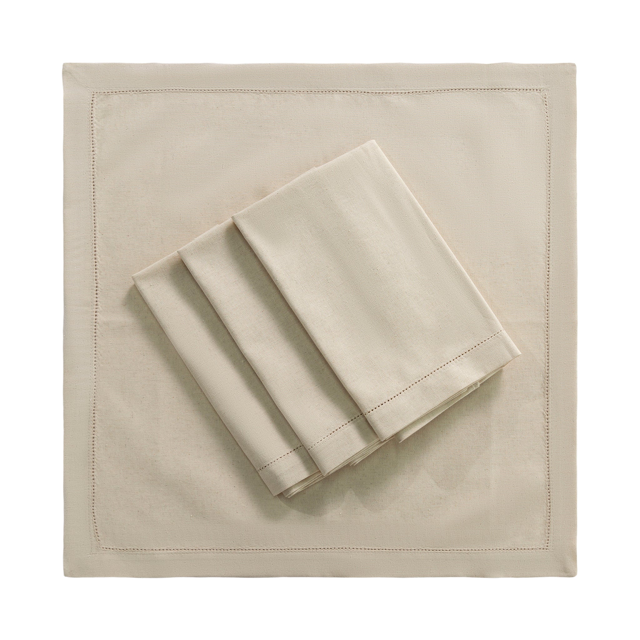 Natural Hemstitch Linen Napkins 20"x20" (Set of 4) - Image 4