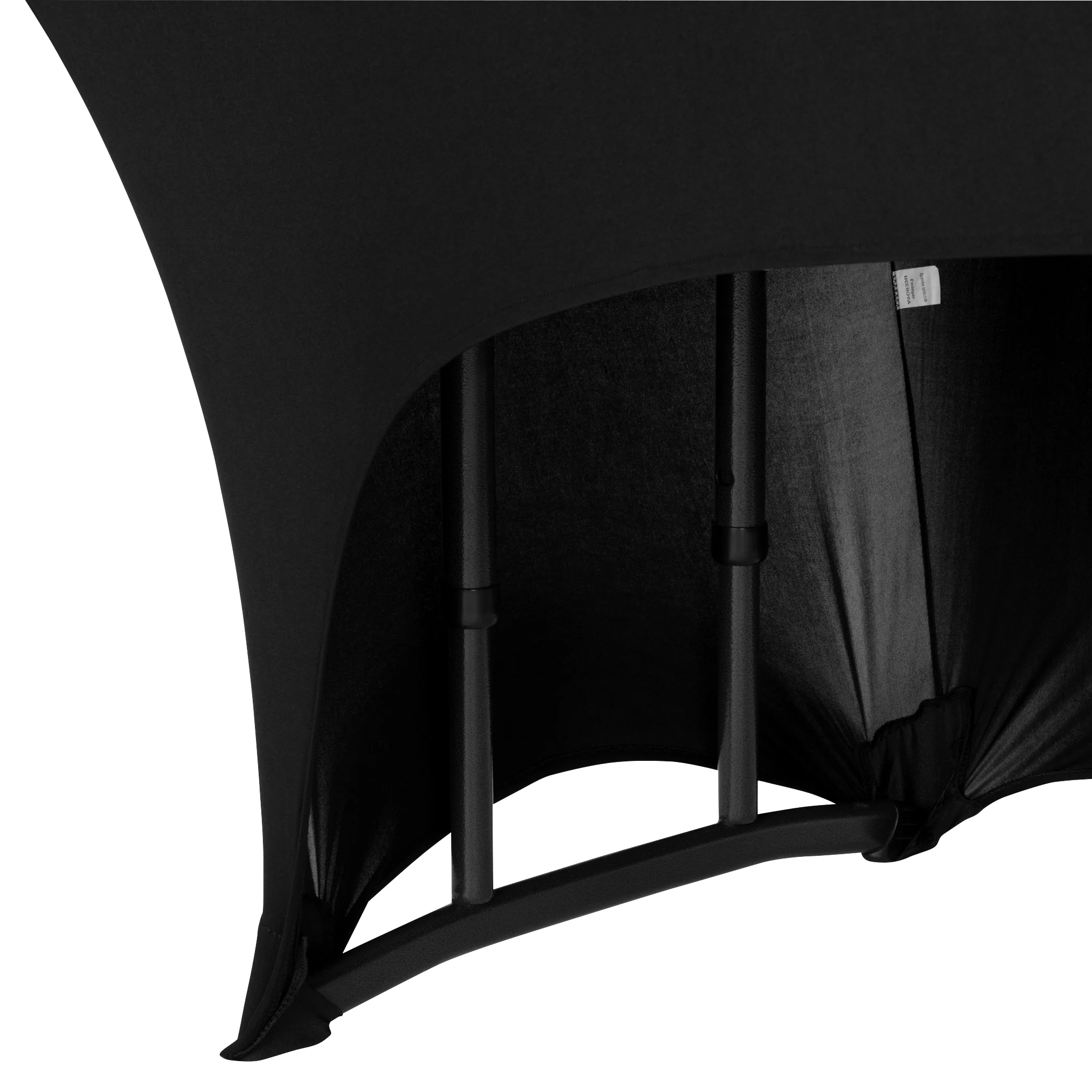 Open Back Stretch Spandex Table Cover 6 FT Rectangular - Black - Image 2