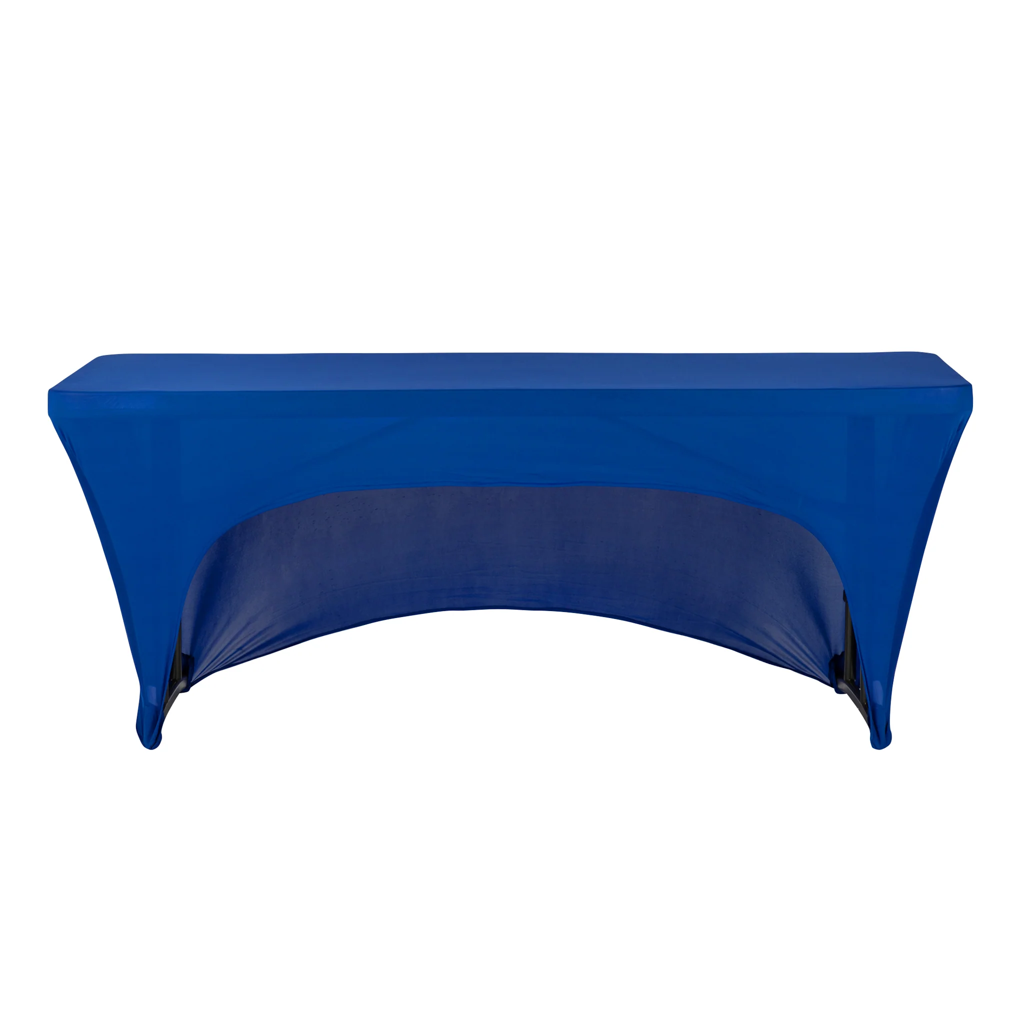 Open Back Stretch Spandex Table Cover 6 FT Rectangular - Royal Blue - Image 3