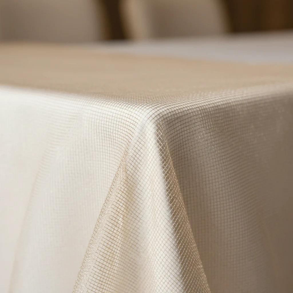 Organza 90"x90" Square Table Overlay - Champagne - Image 3