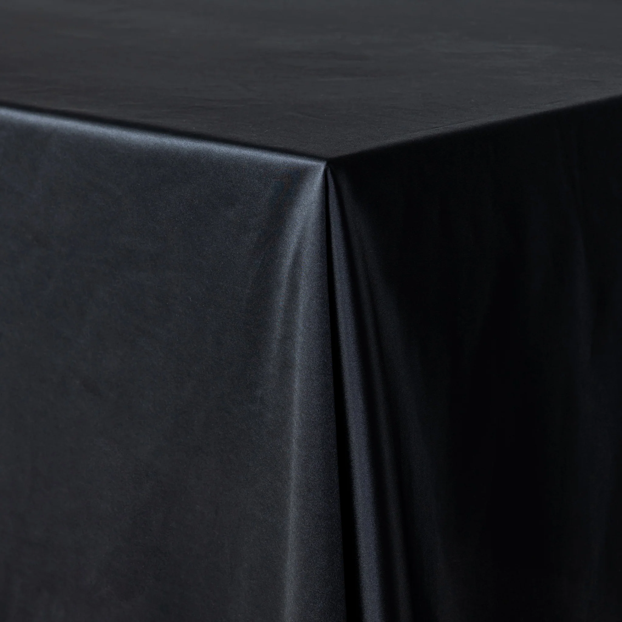 Premium Satin (Wrinkle-Resistant) King 108"x156" Rectangular Tablecloth - Black - Image 3