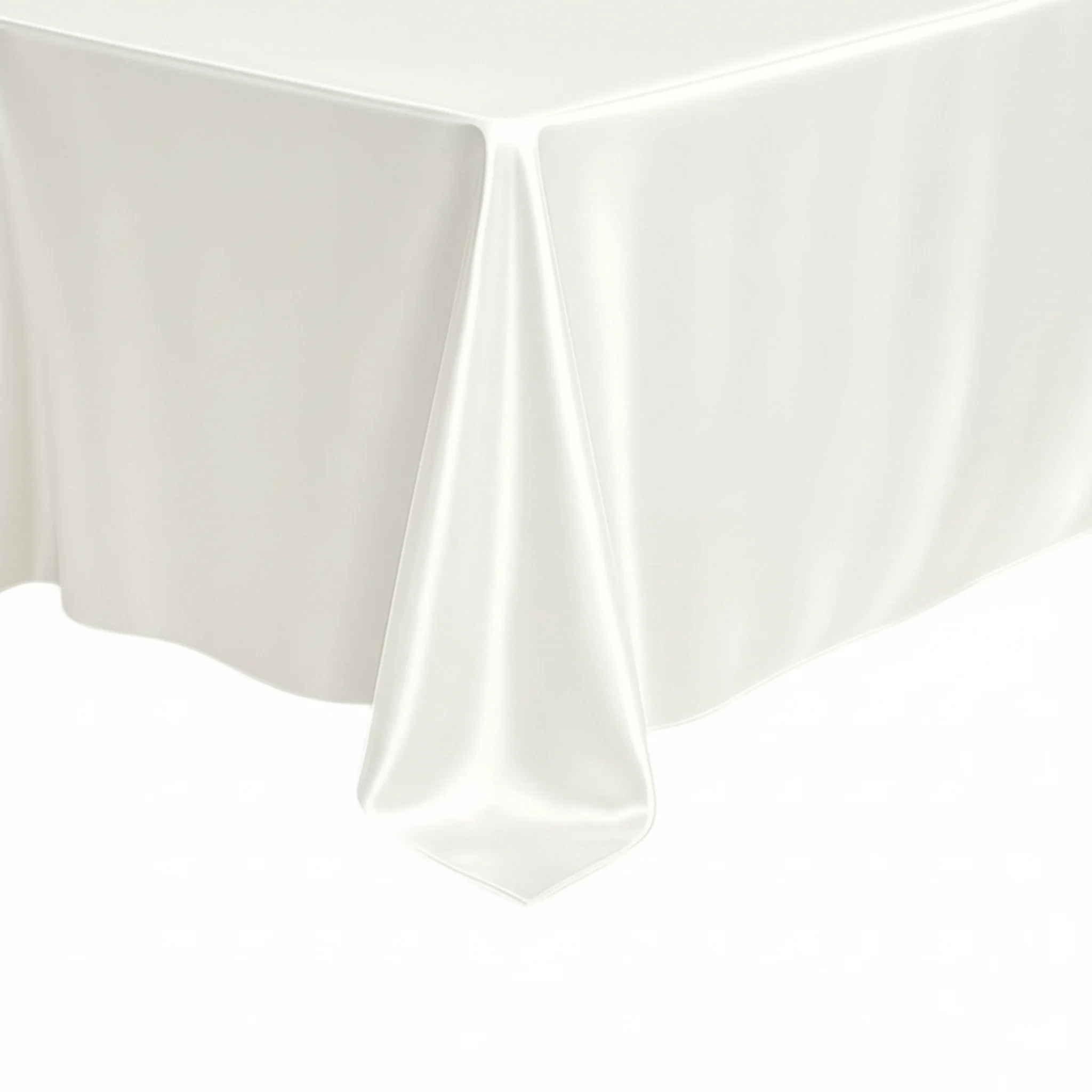 Premium Satin (Wrinkle-Resistant) King 108"x156" Rectangular Tablecloth - Ivory - Image 5