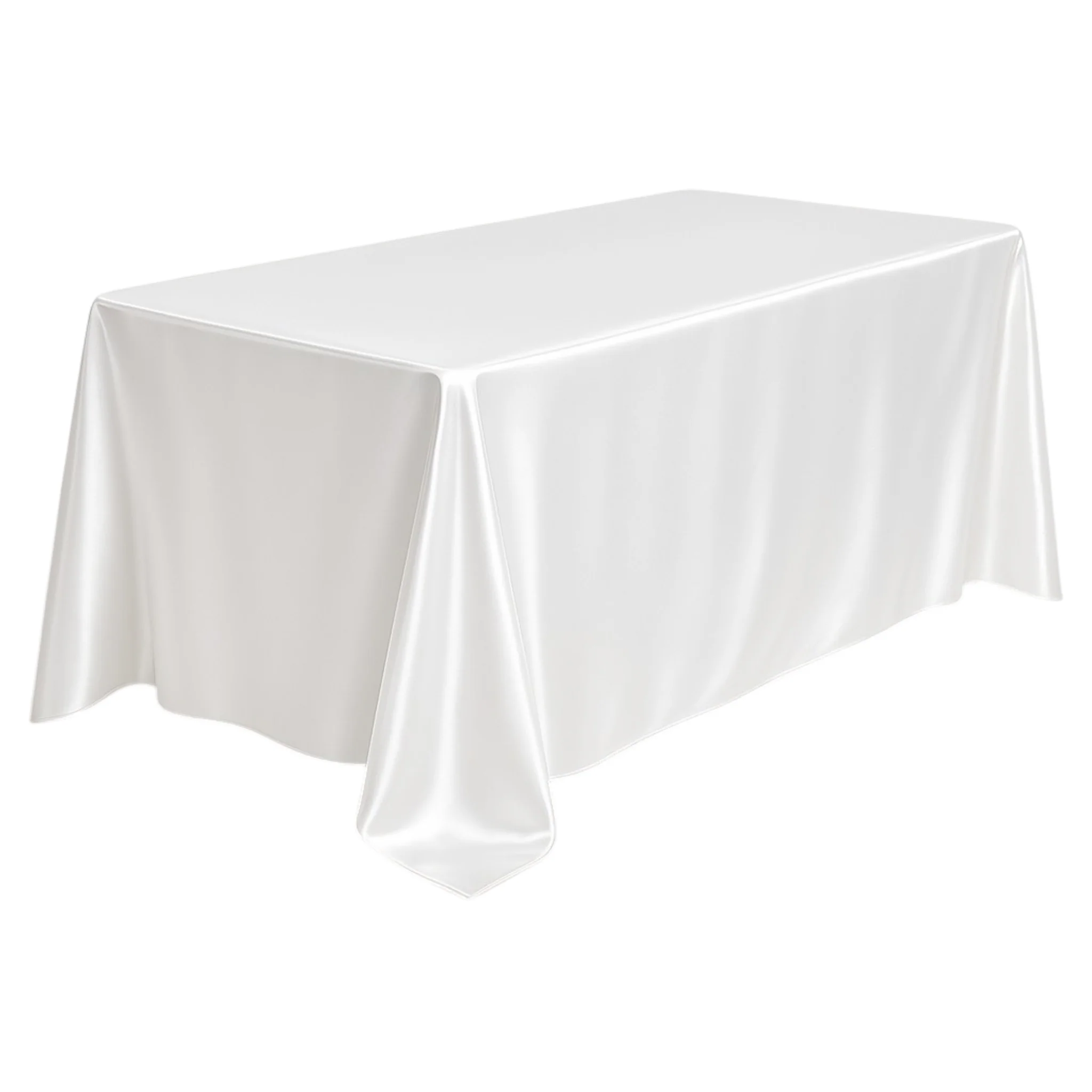 Premium Satin (Wrinkle-Resistant) King 108"x156" Rectangular Tablecloth - White