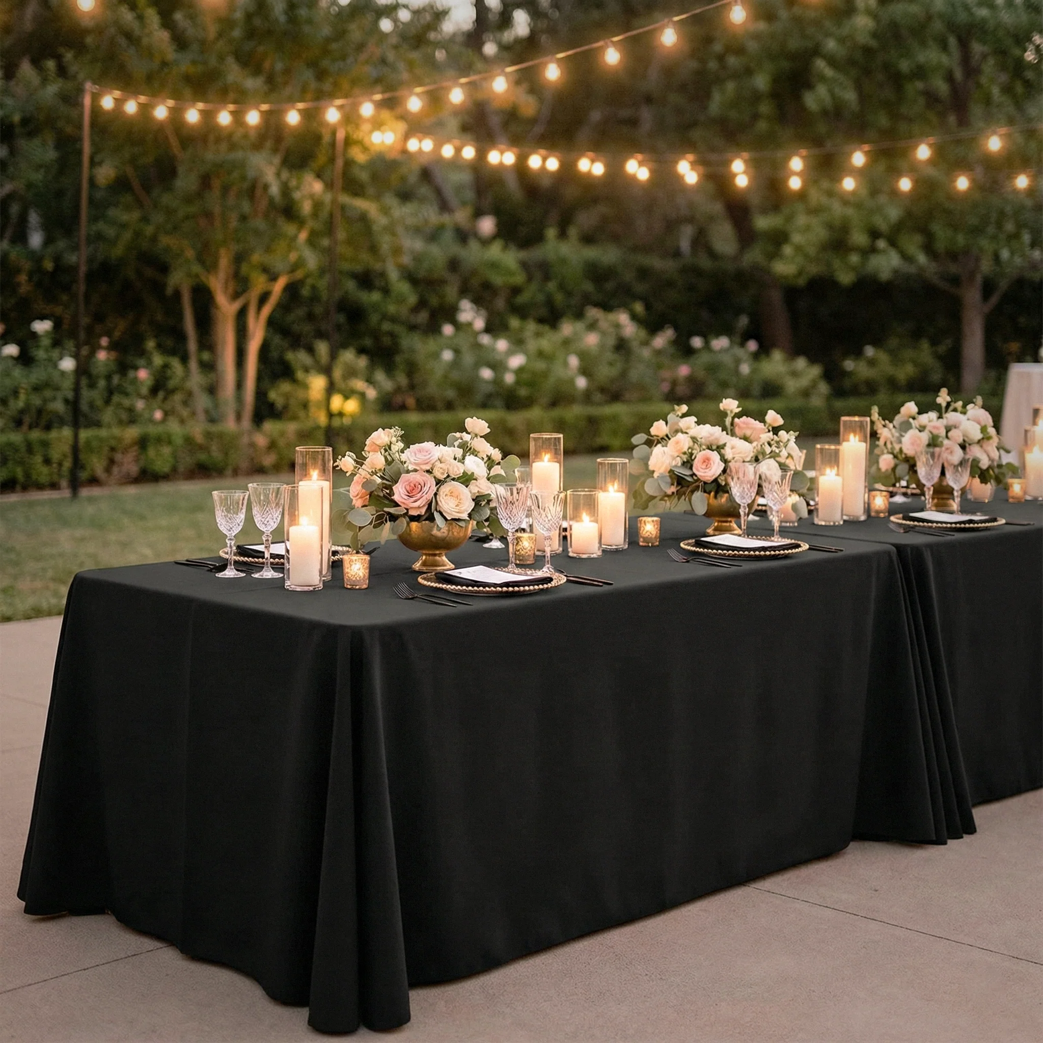 Scuba King 108"x156" Rectangular Tablecloth - Black - Image 9