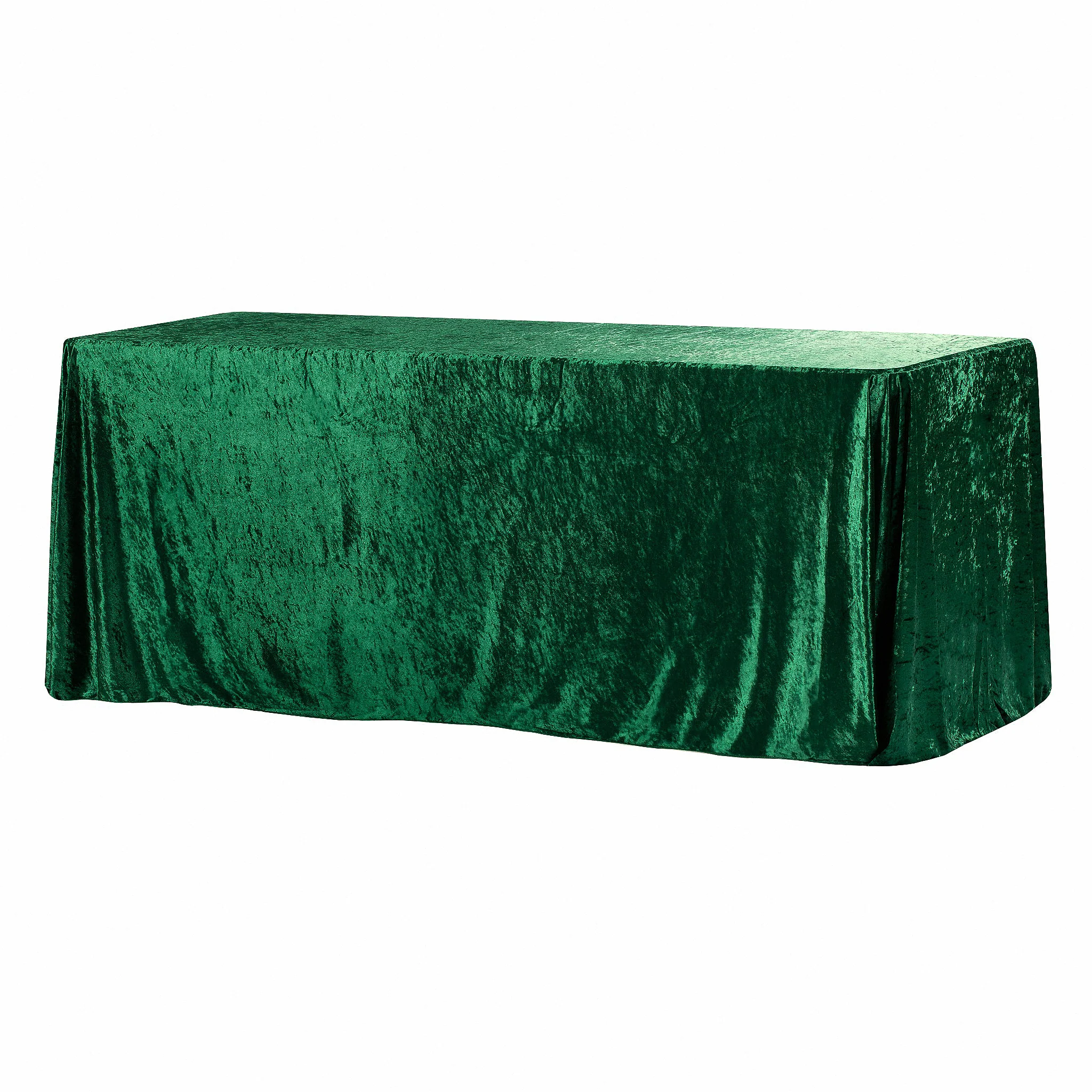 Velvet King 108"x156" Rectangular Tablecloth - Emerald Green - Image 8