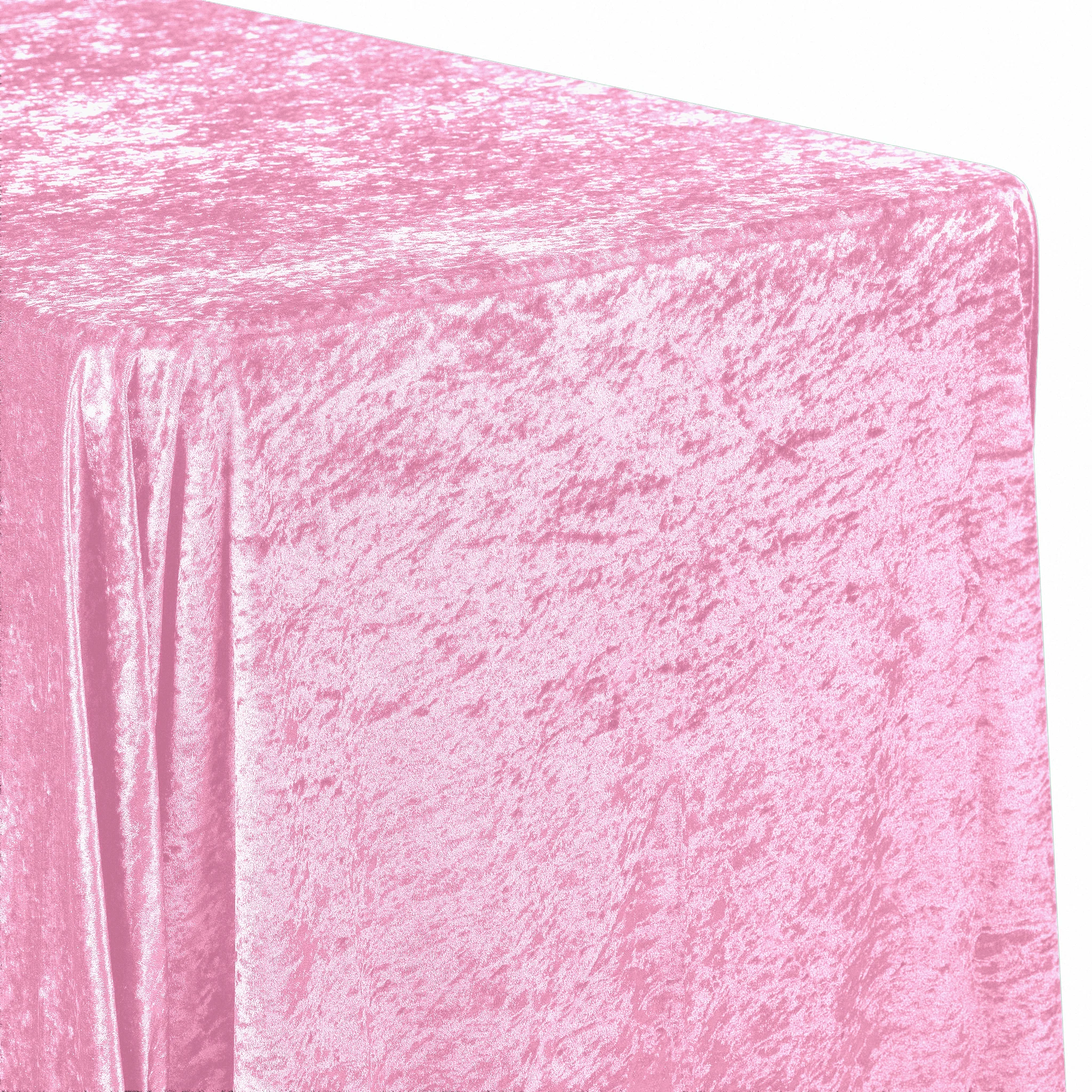Velvet King 108"x156" Rectangular Tablecloth - Pink - Image 3