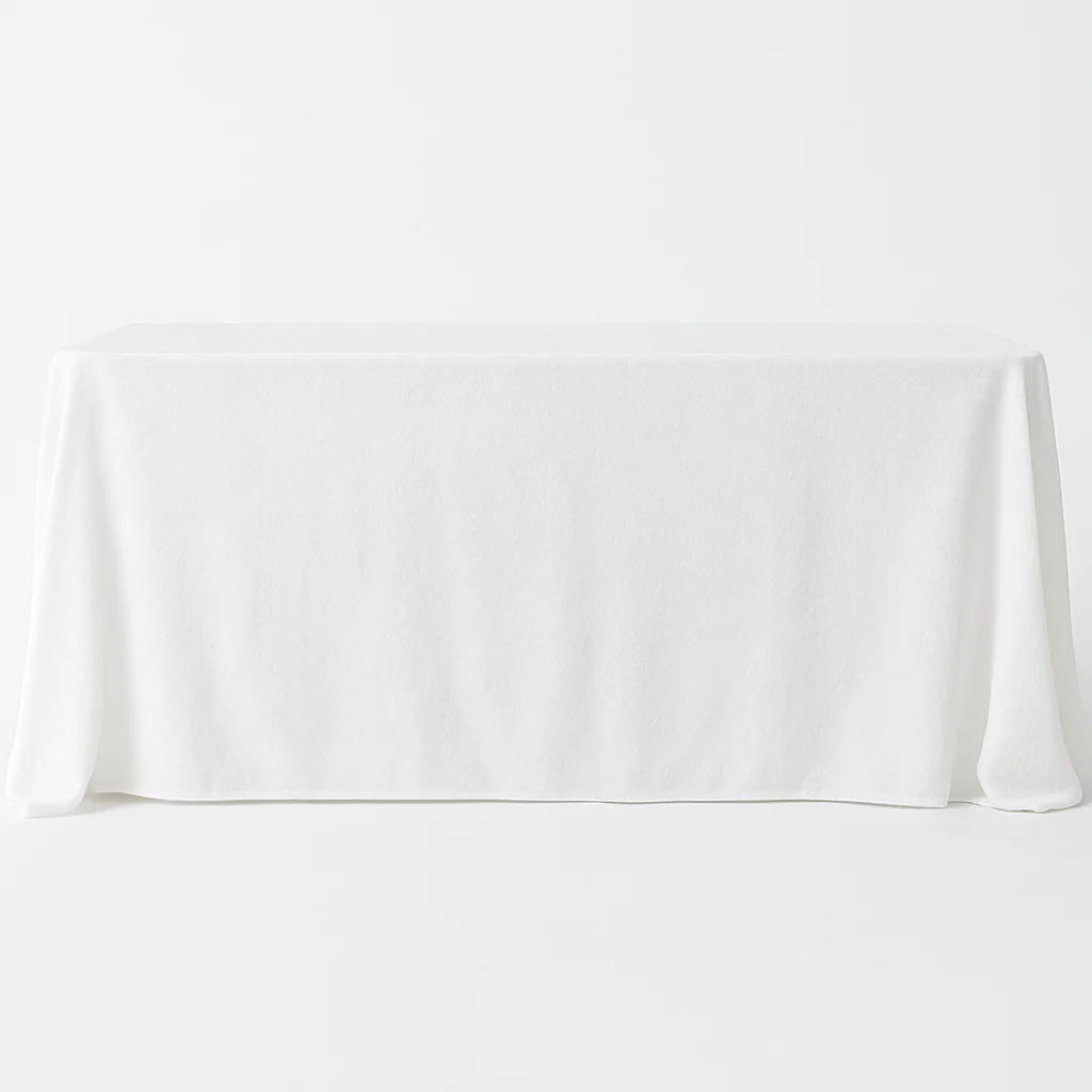 Velvet King 108"x156" Rectangular Tablecloth - White - Image 4