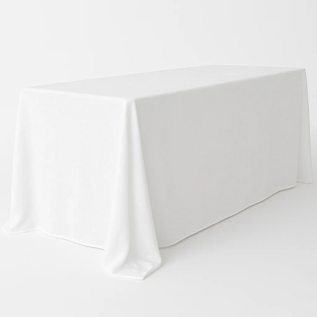 Velvet King 108"x156" Rectangular Tablecloth - White - Image 5