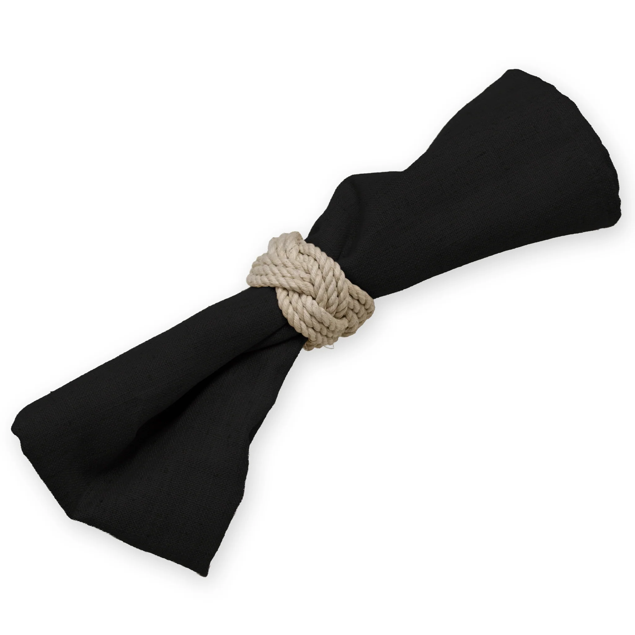 5 pcs/pk Premium Linen-Look Panama Weave 20"x20" Napkin - Black - Image 3