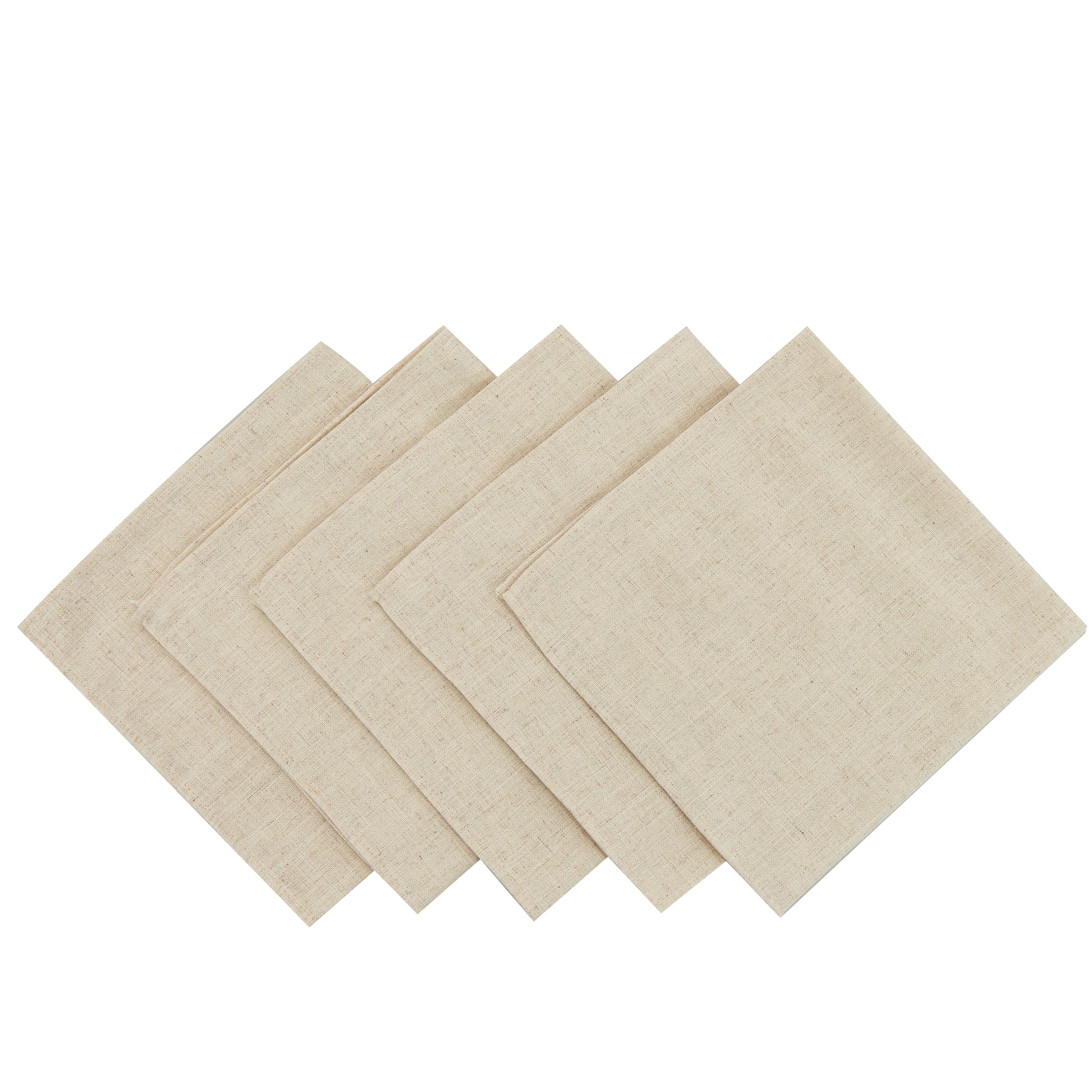 5 pcs/pk Premium Linen-Look Panama Weave 20"x20" Napkin - Ivory - Image 2