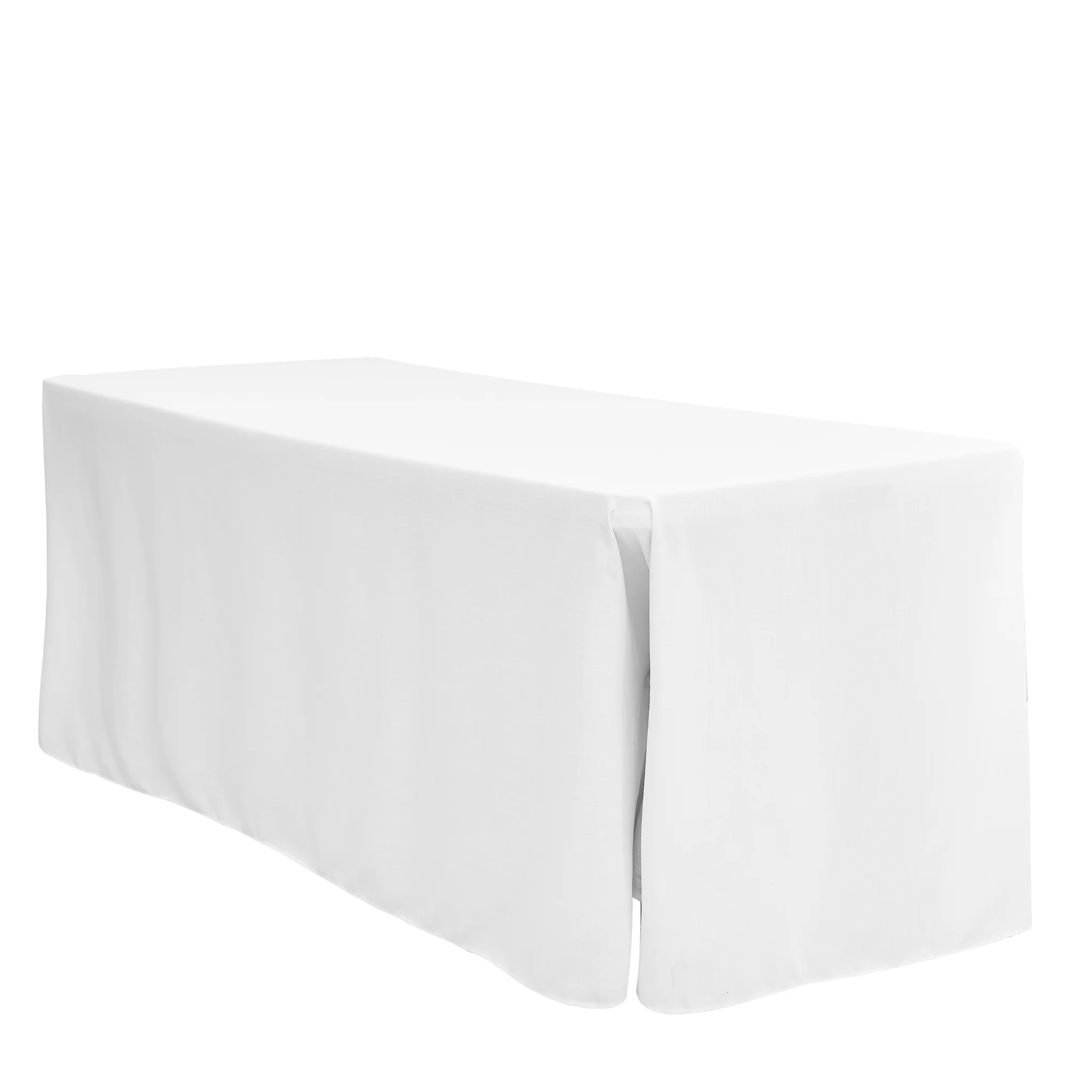 Premium Linen-Look Panama Weave 90"x132" Rectangle Tablecloth - White - Image 3