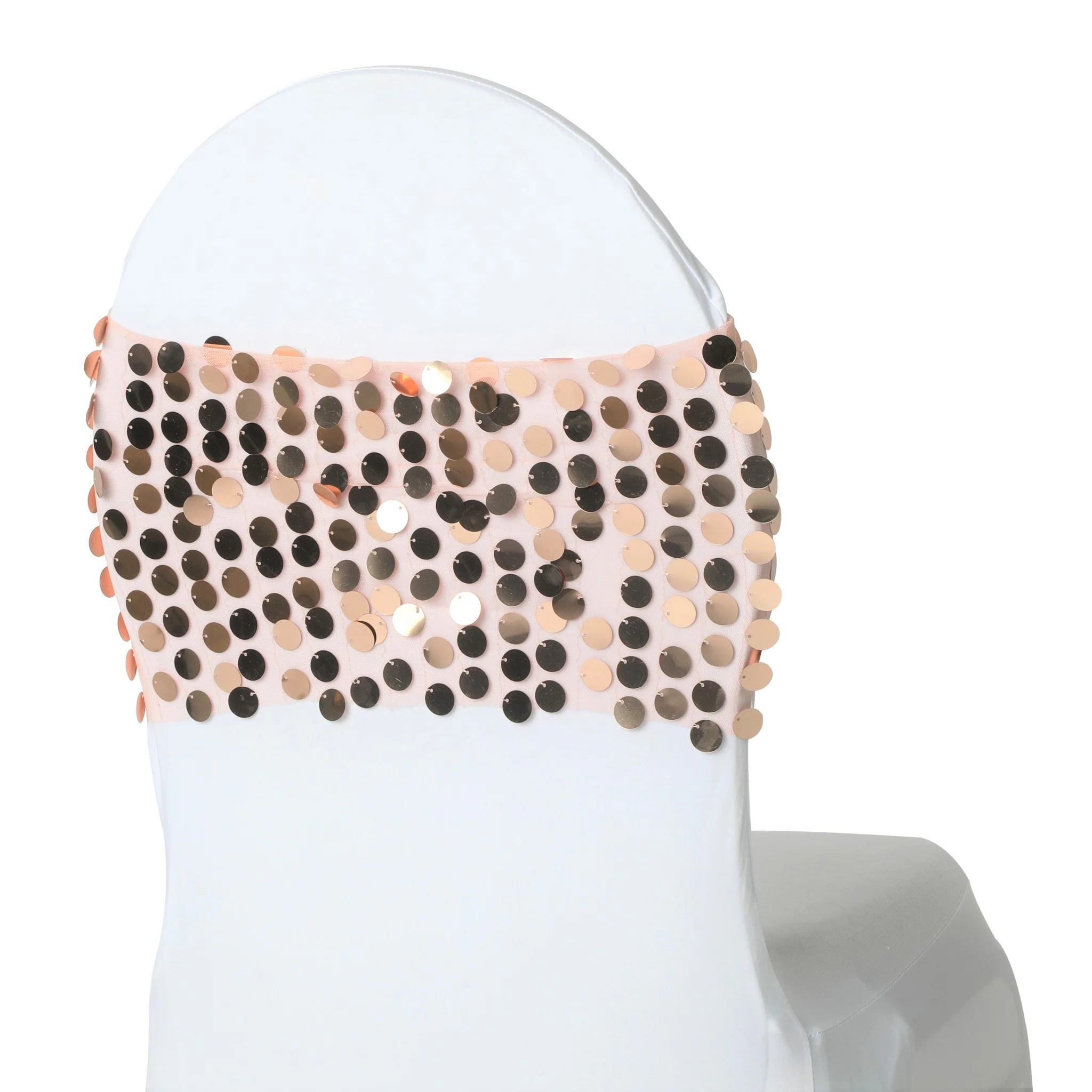 5 pcs/pk Payette Sequin Chair Bands - Blush/Rose Gold - Image 2