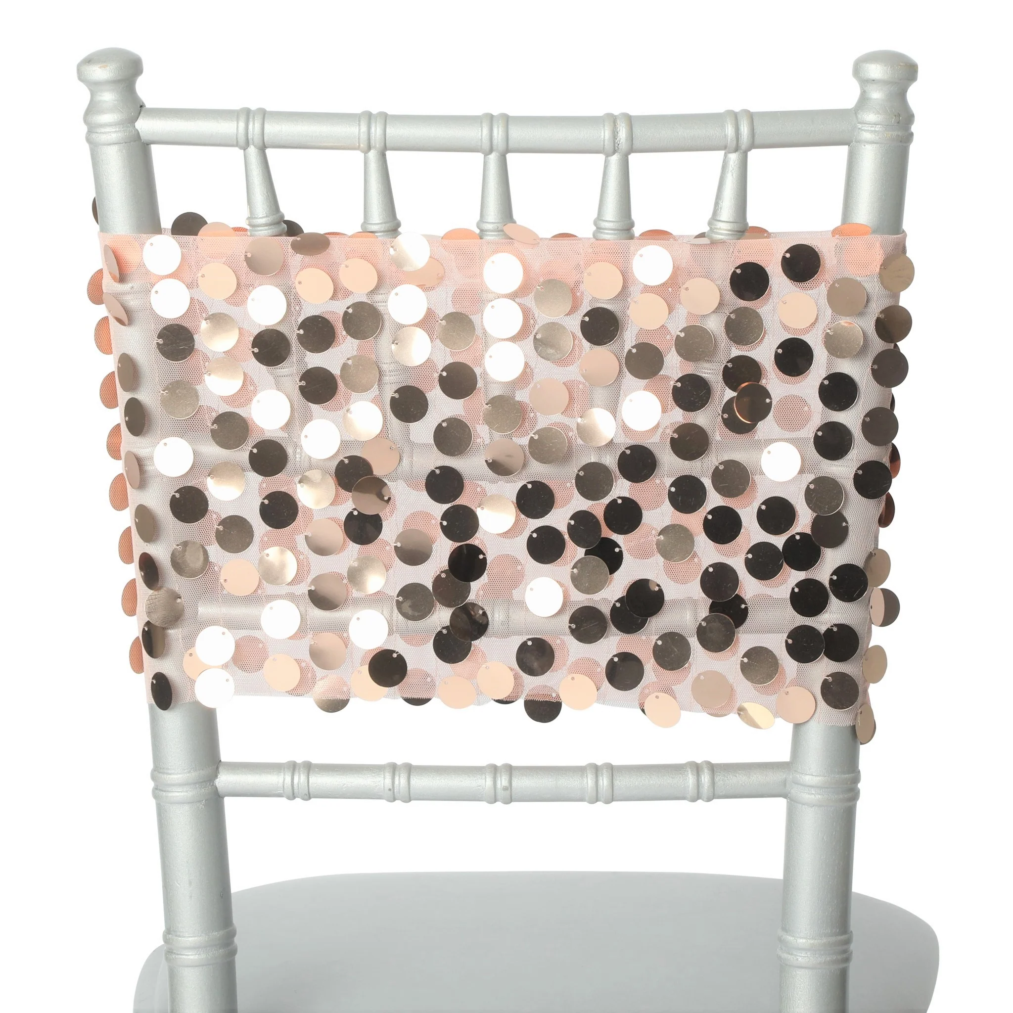 5 pcs/pk Payette Sequin Chair Bands - Blush/Rose Gold - Image 4