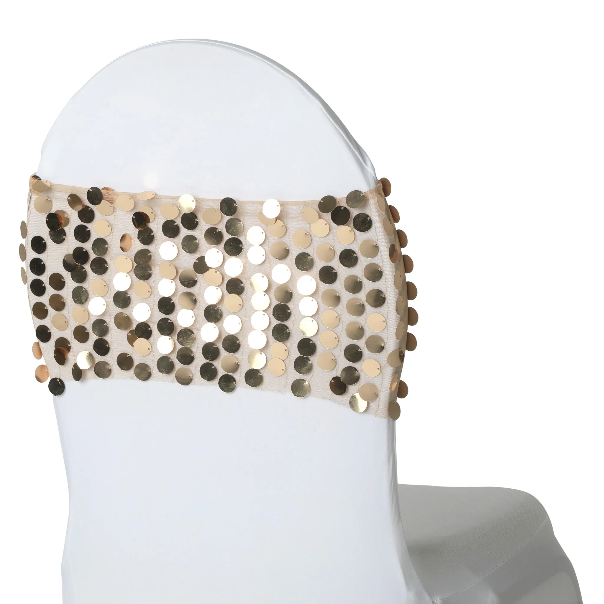 5 pcs/pk Payette Sequin Chair Bands - Champagne - Image 2