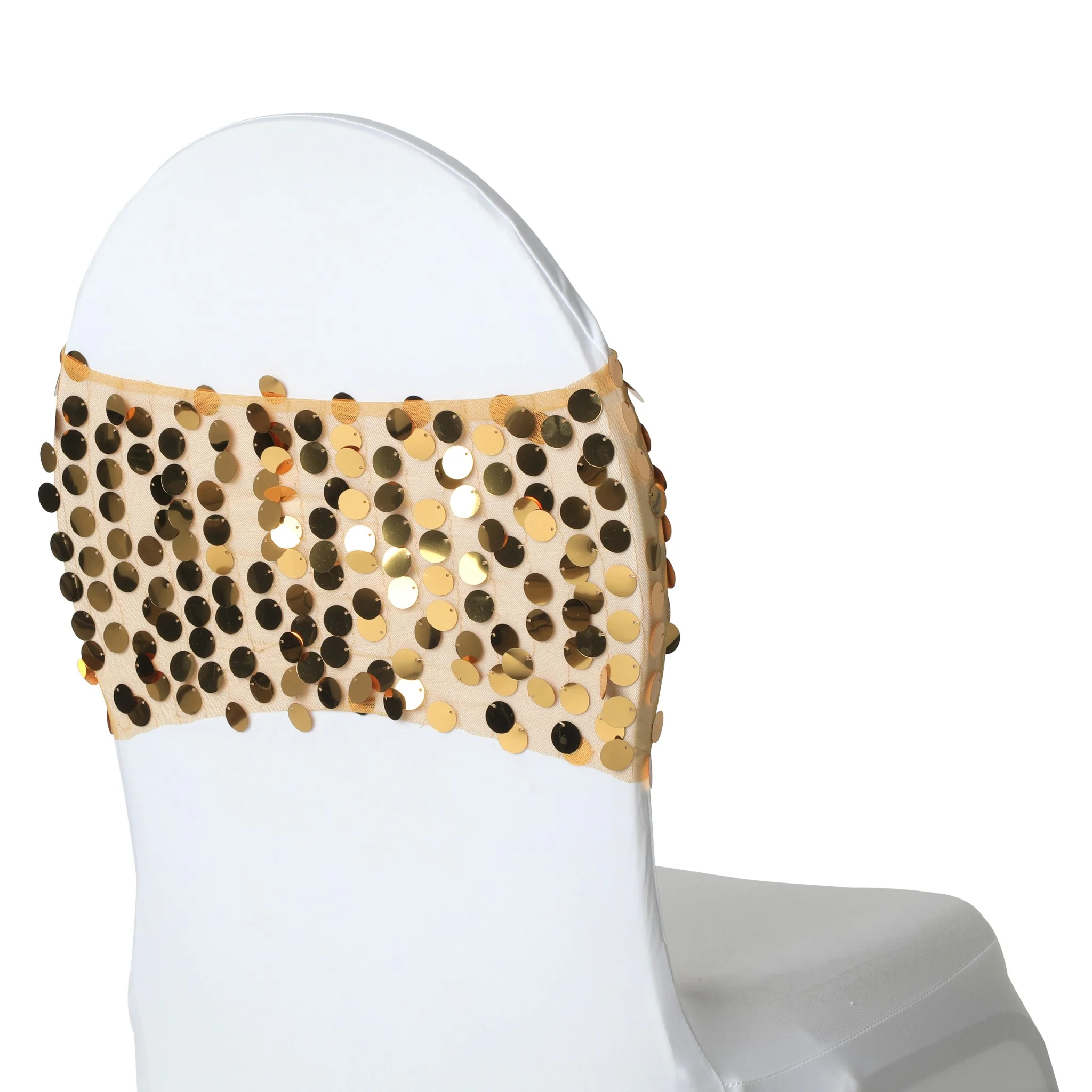 5 pcs/pk Payette Sequin Chair Bands - Gold - Image 2