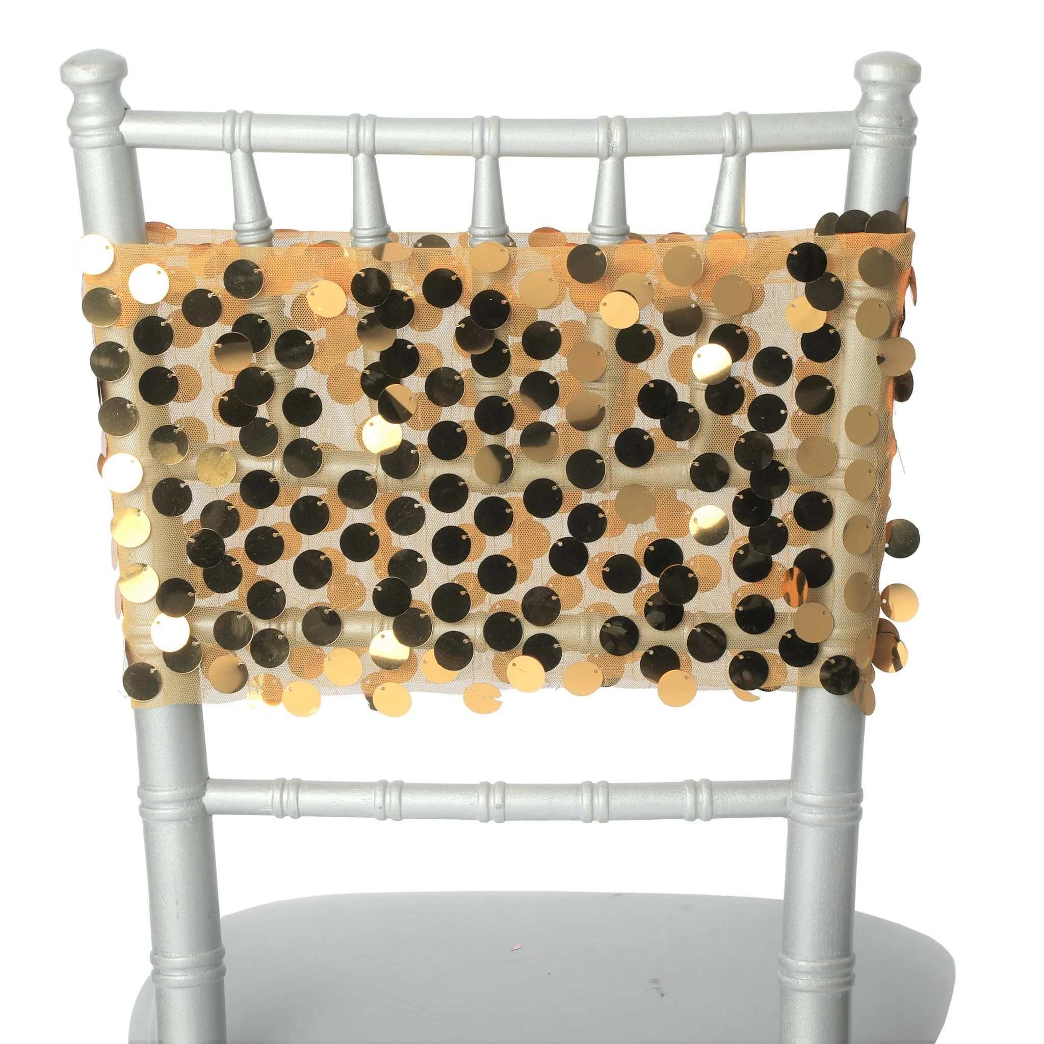 5 pcs/pk Payette Sequin Chair Bands - Gold - Image 4