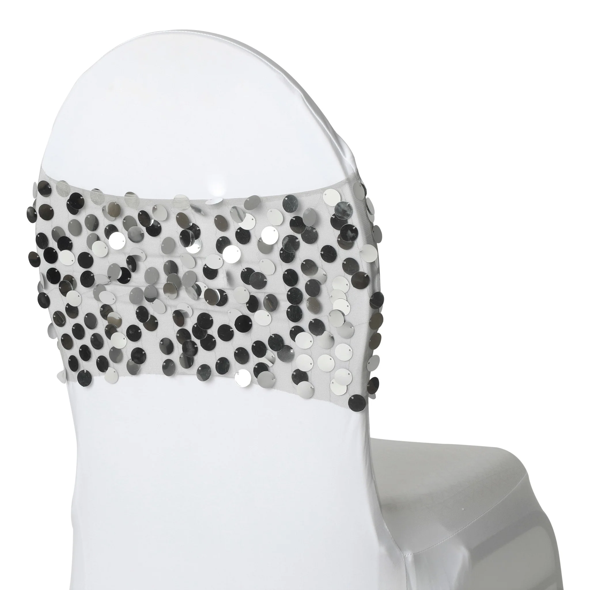 5 pcs/pk Payette Sequin Chair Bands - Silver - Image 2