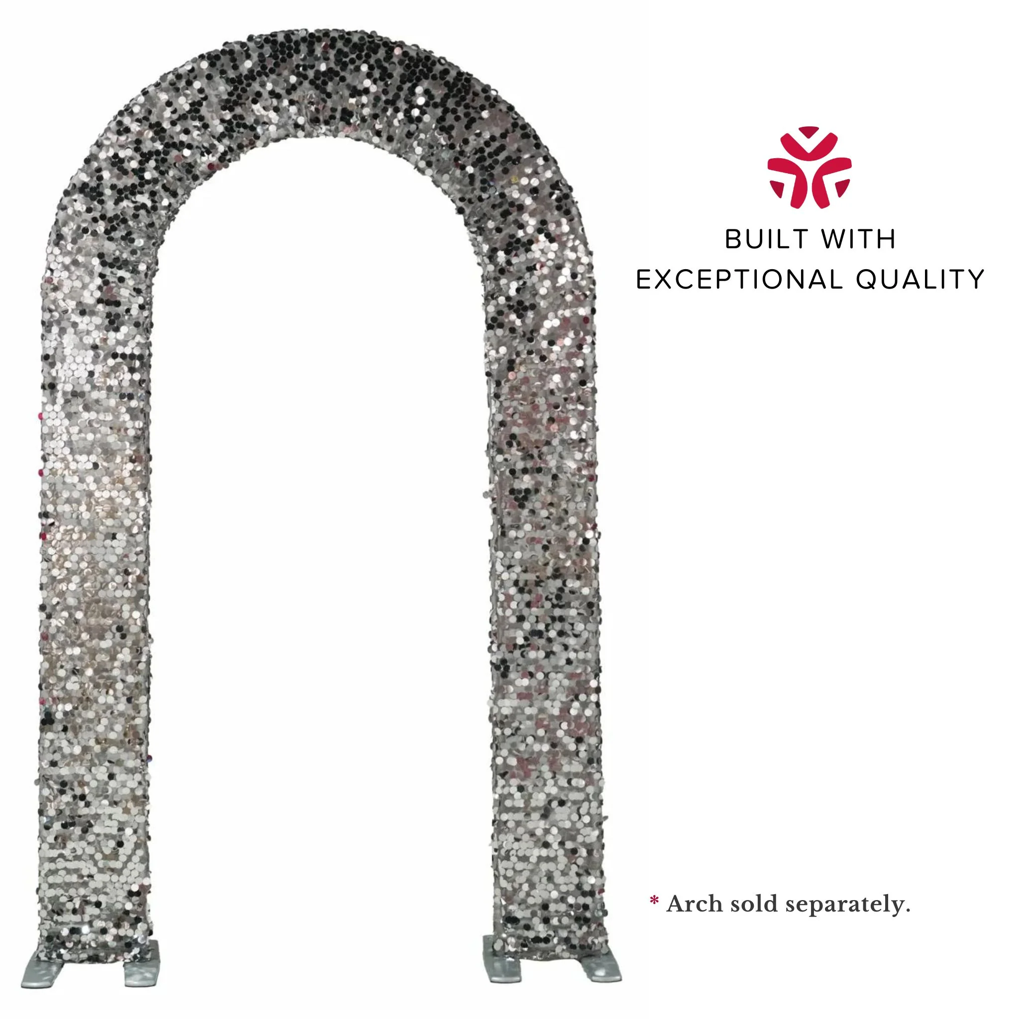 Payette Sequin Open Center Arch Cover - Silver - Image 5