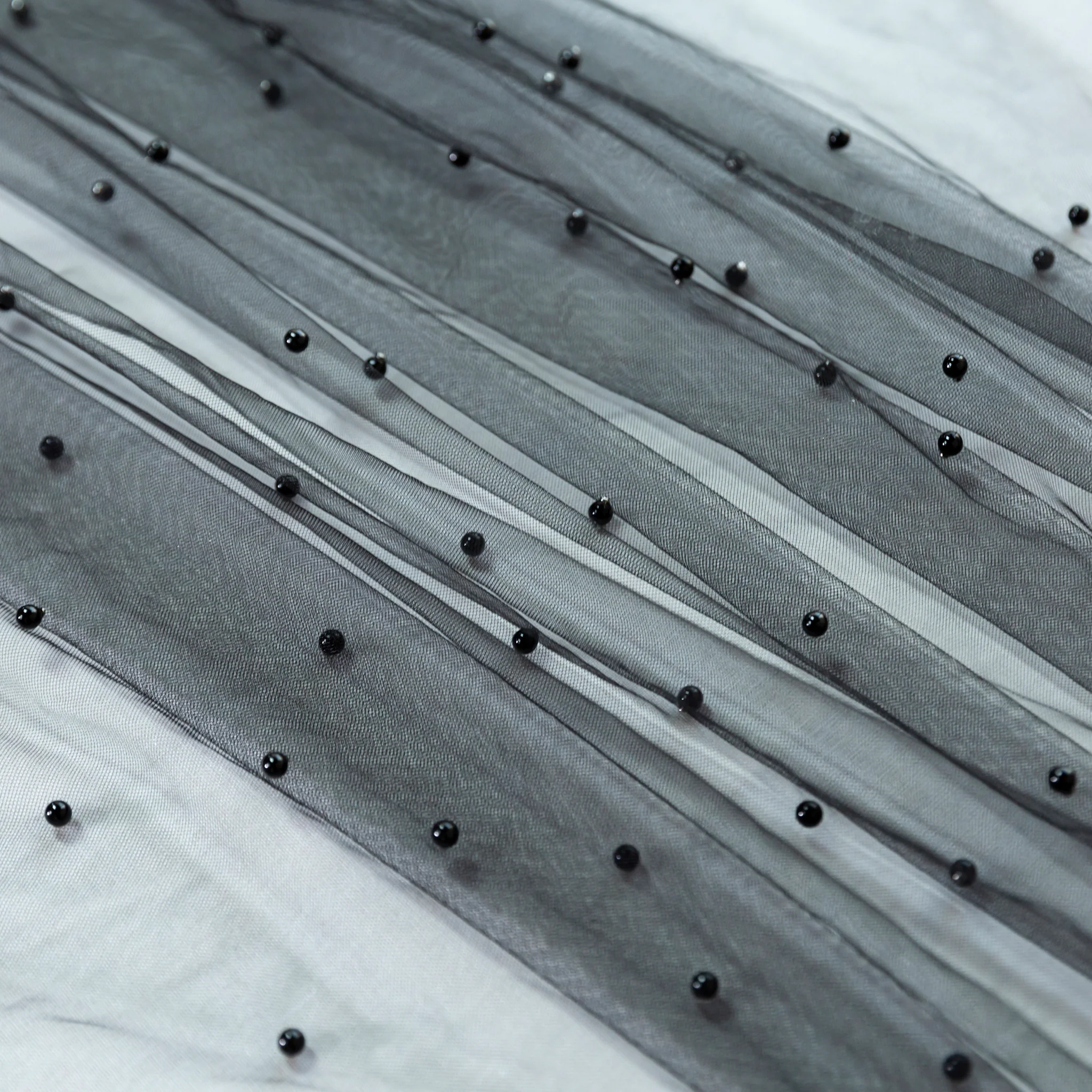 Pearl Tulle Fabric Roll 54" x 10 yds - Black
