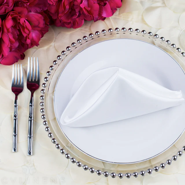 Petal Circle Taffeta 132" Round Tablecloth - Ivory - Image 2