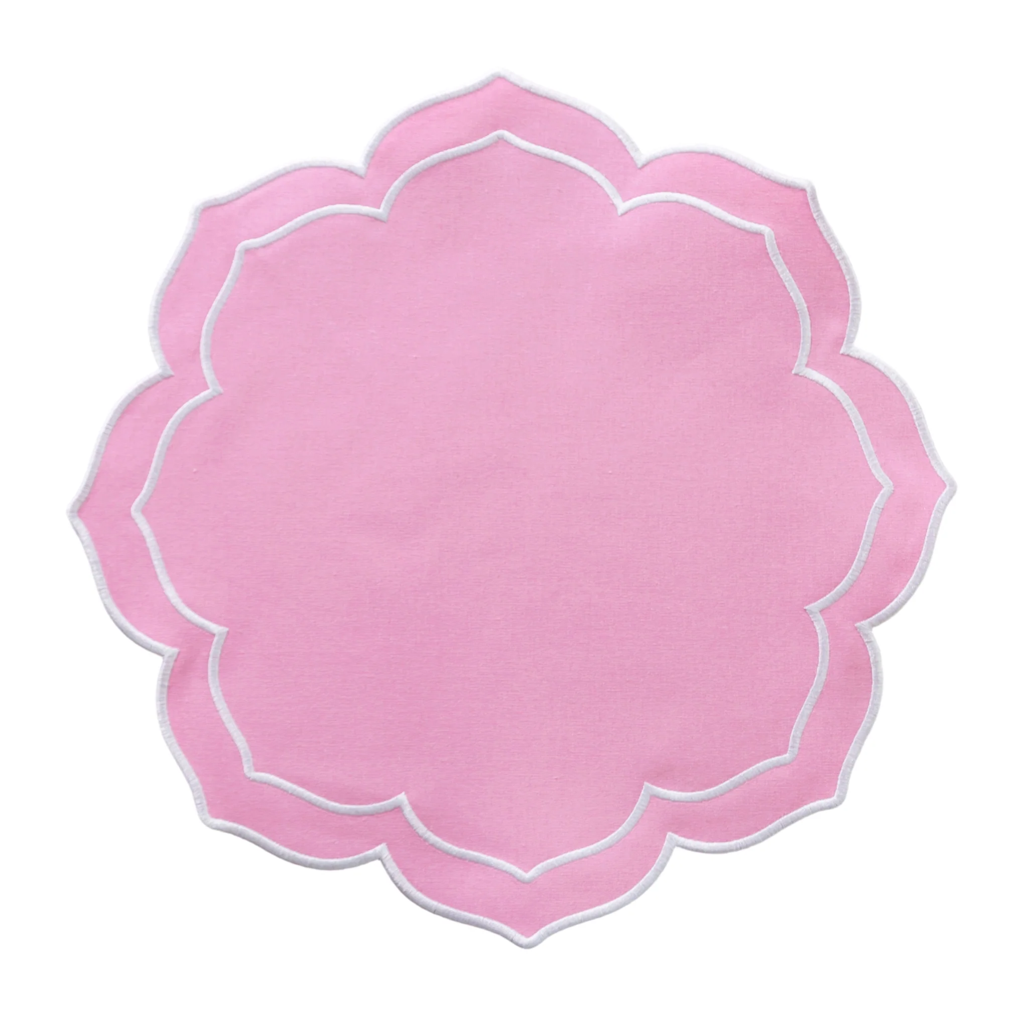 4pc/set Petal Elegance Placemats - Pink/White Trim - Image 2