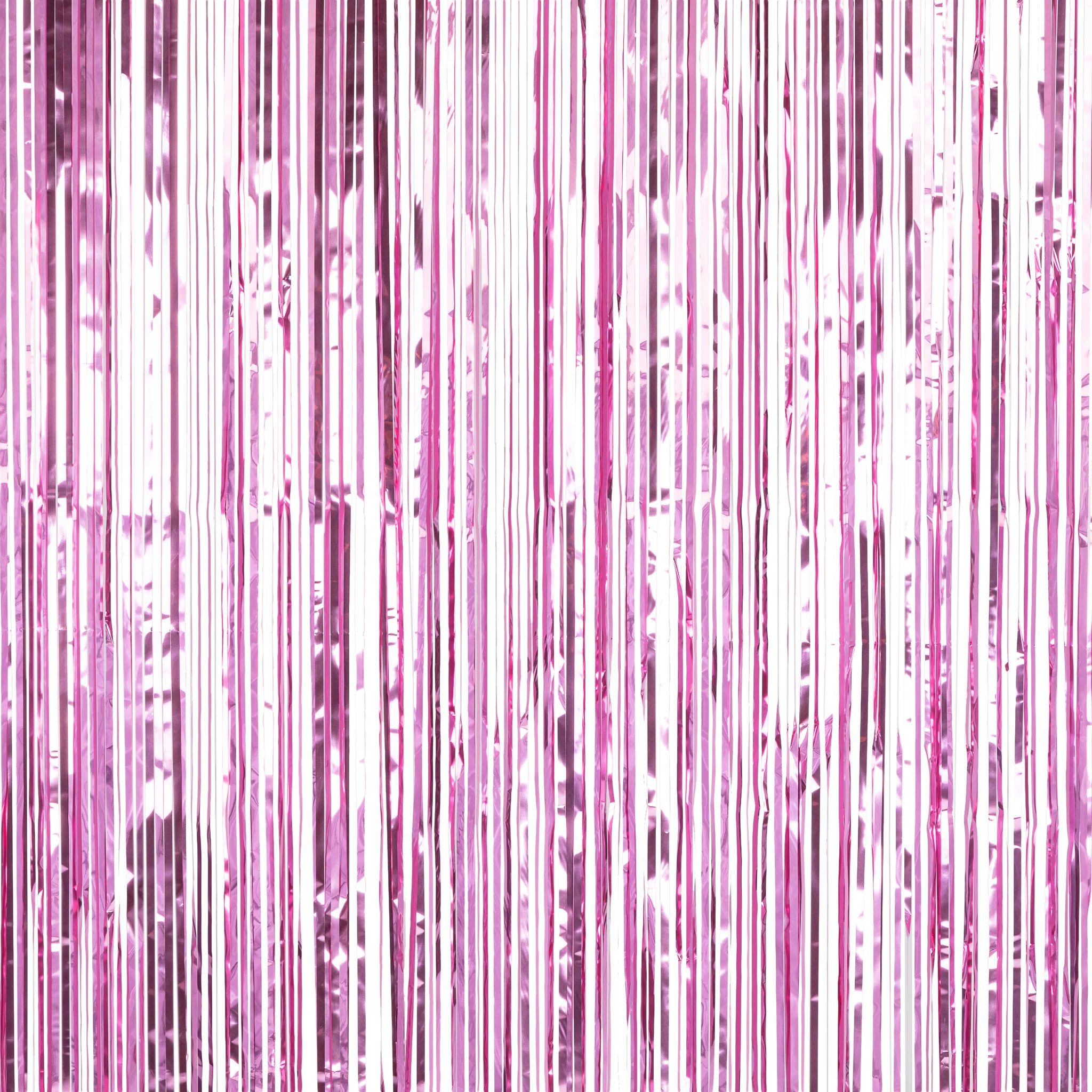 Pink Metallic Foil Fringe Backdrop Curtain 6.5 ft - Image 3