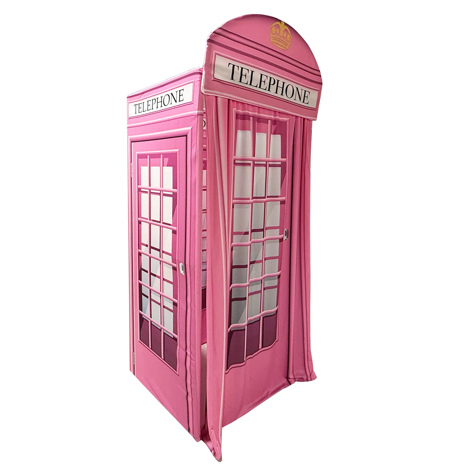 Pink Telephone Booth Printed Backdrop Spandex Cover - Image 3