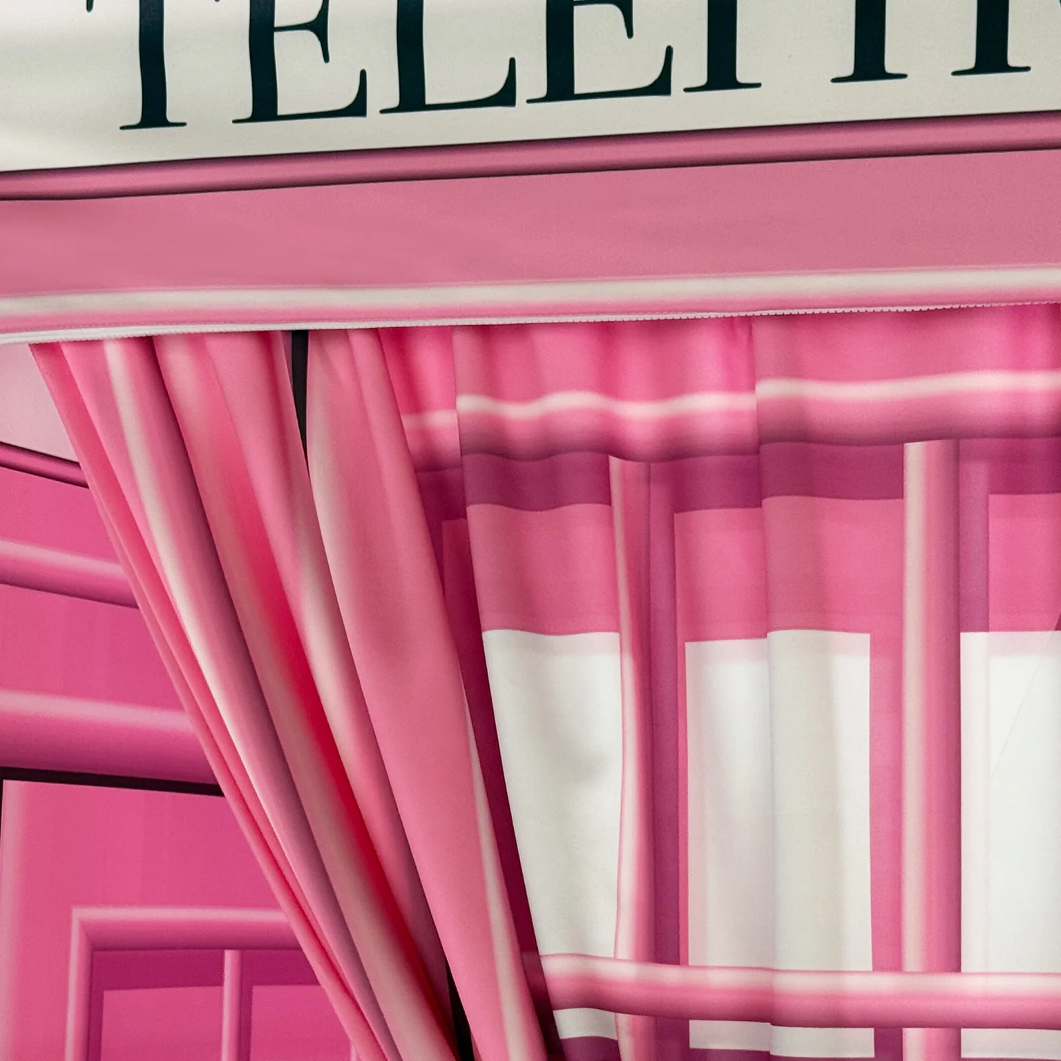 Pink Telephone Booth Printed Backdrop Spandex Cover - Image 7