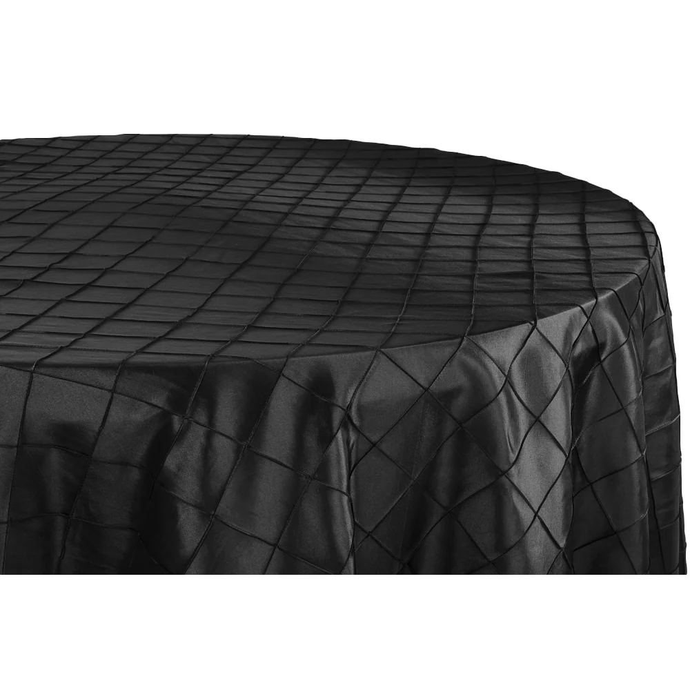 Pintuck 120" Round Tablecloth - Black - Image 2
