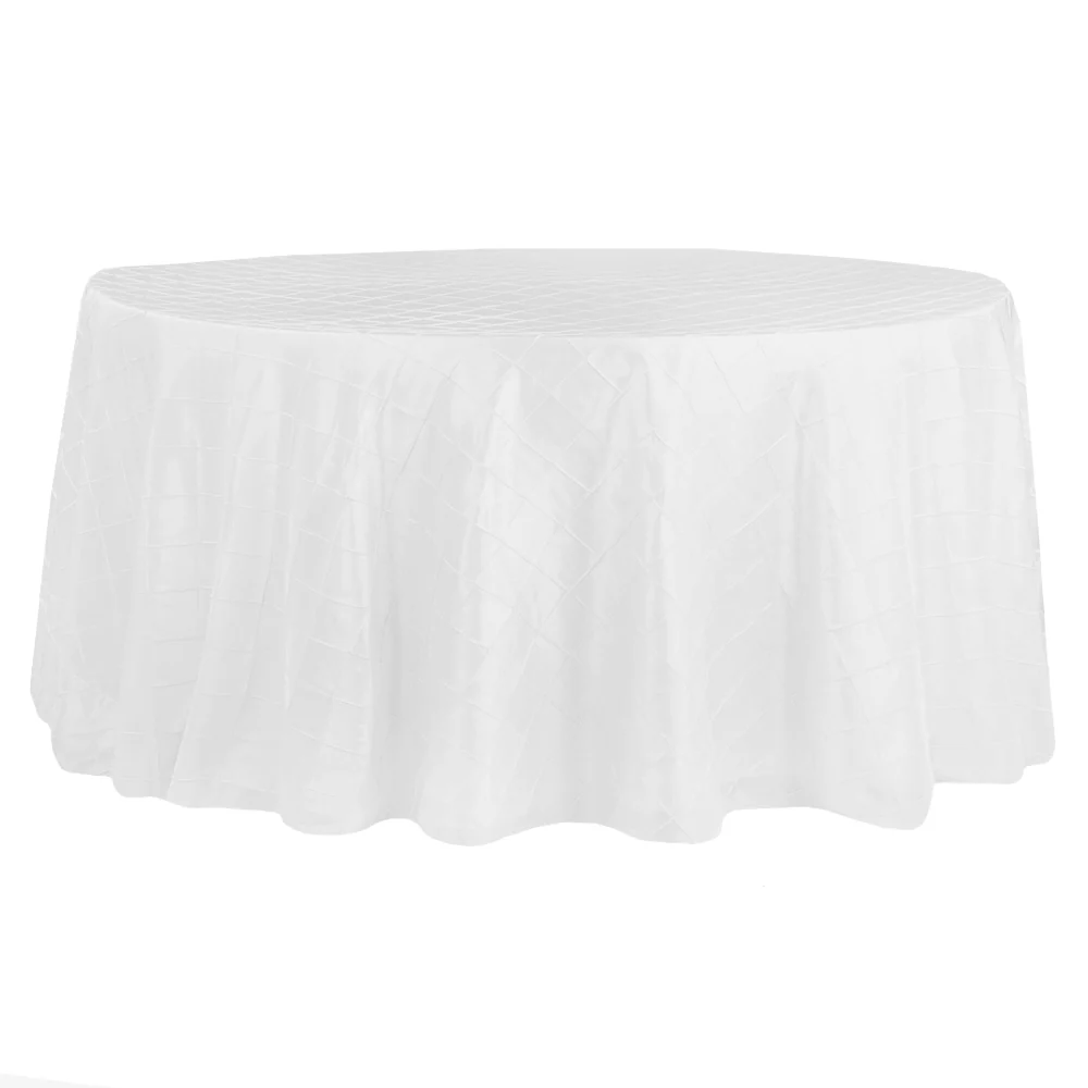 Pintuck 120" Round Tablecloth - White