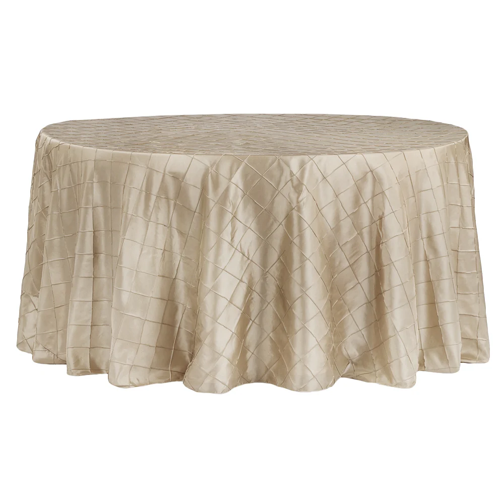 Pintuck 132" Round Tablecloth - Champagne - Image 2