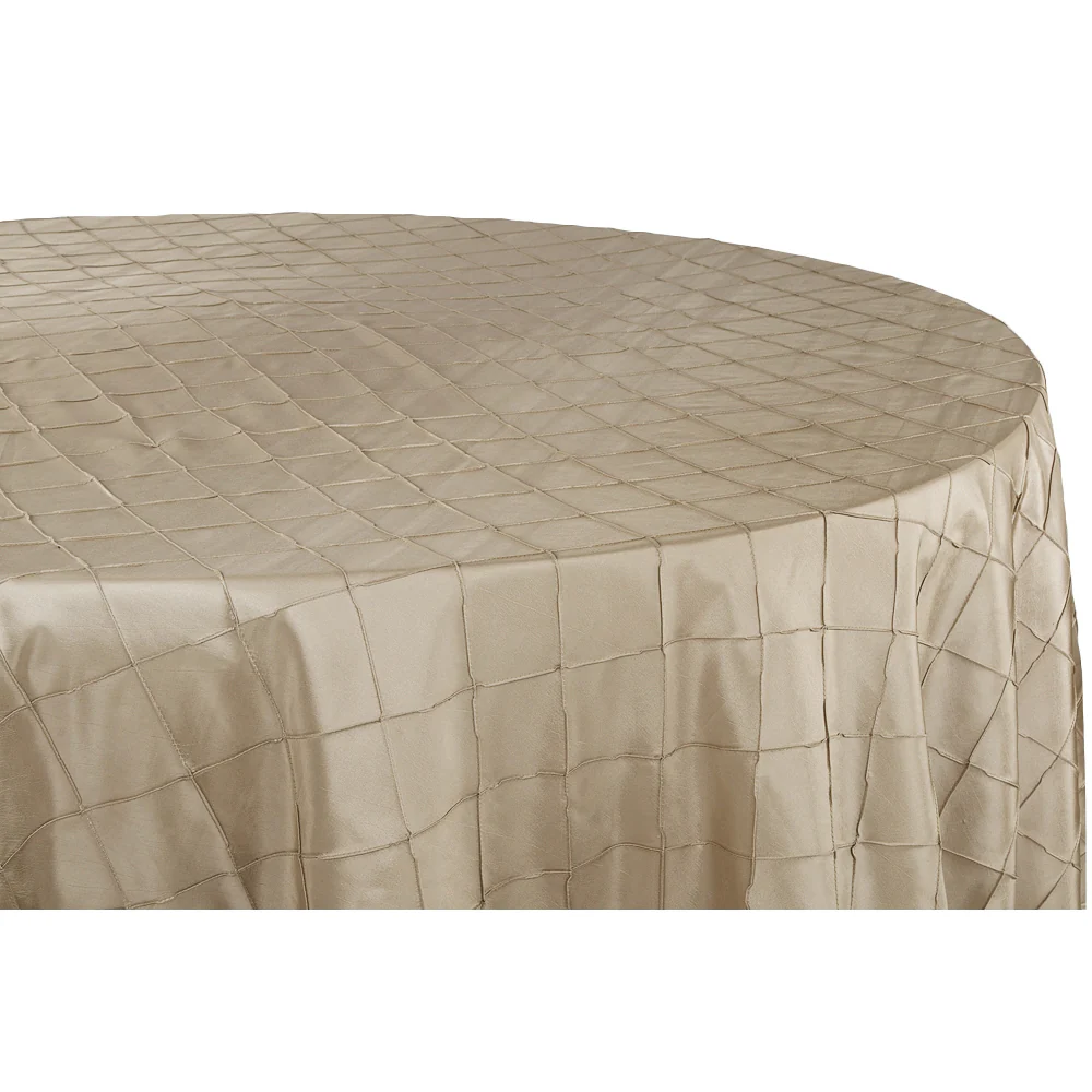Pintuck 132" Round Tablecloth - Champagne - Image 4
