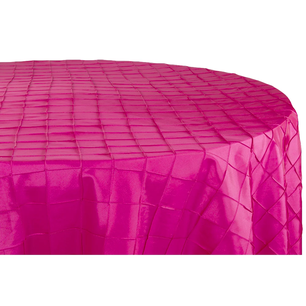 Pintuck 132" Round Tablecloth - Fuchsia - Image 3