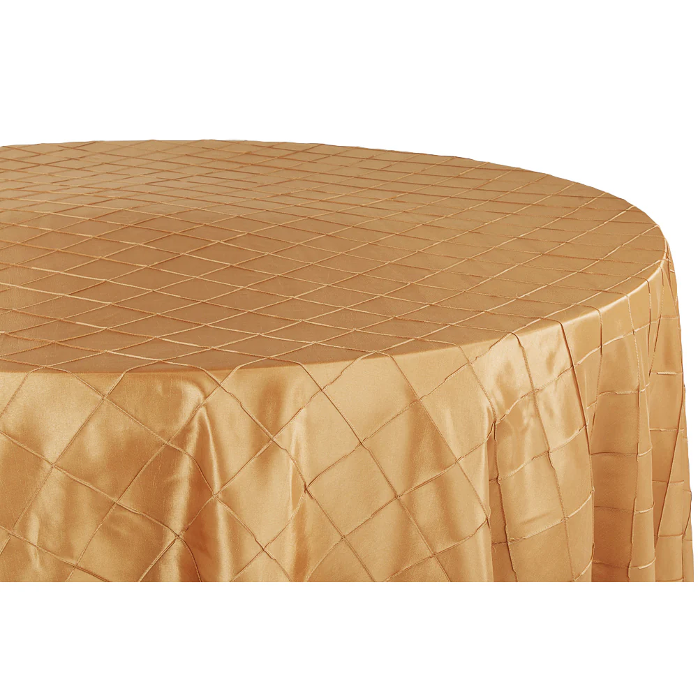 Pintuck 132" Round Tablecloth - Gold - Image 2